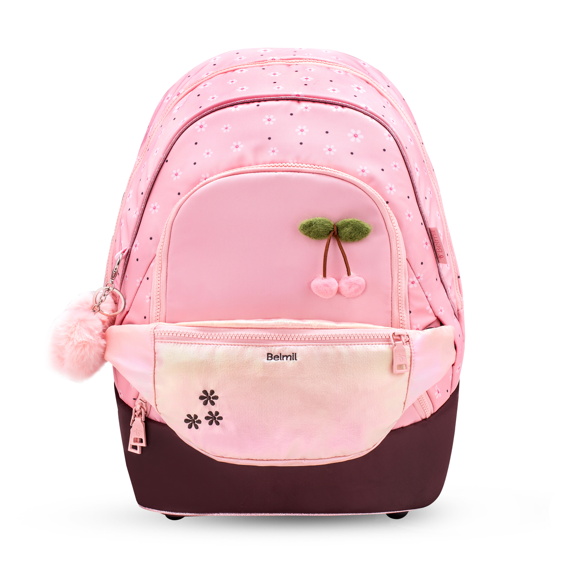 2-IN-1 Schultasche & Gürteltasche 2-teilig - Cherry Blossom