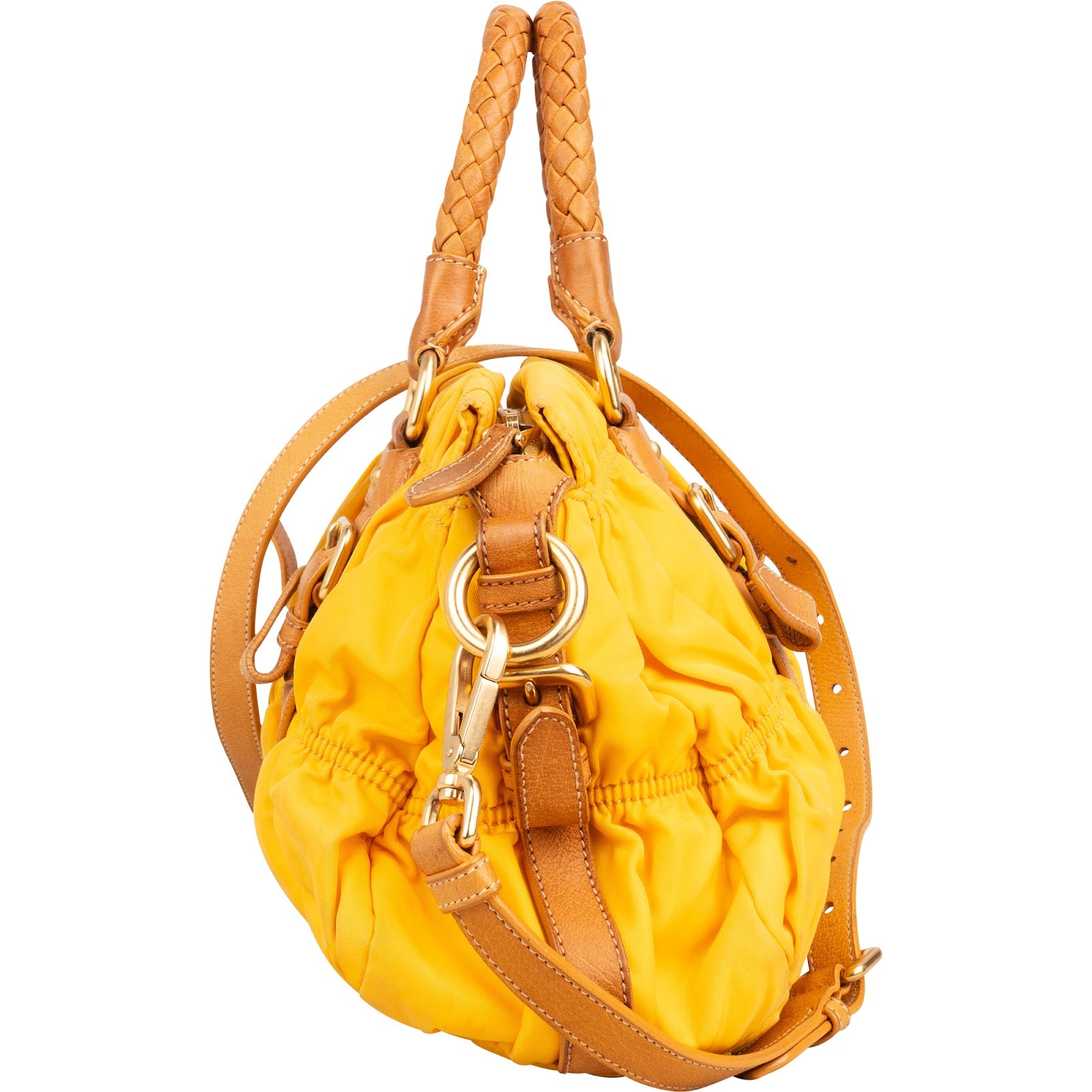 Prada - Tessuto Gaufre Woven Handle Satchel Bag