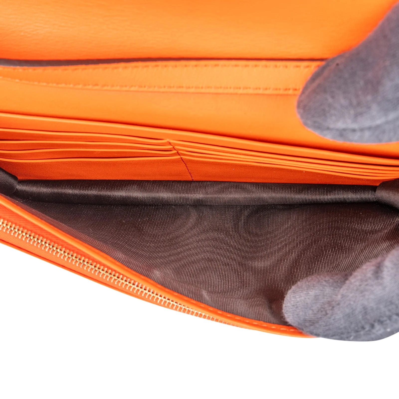 Gucci Microguccissima Orange Wallet on a Chain Crossbody Bag