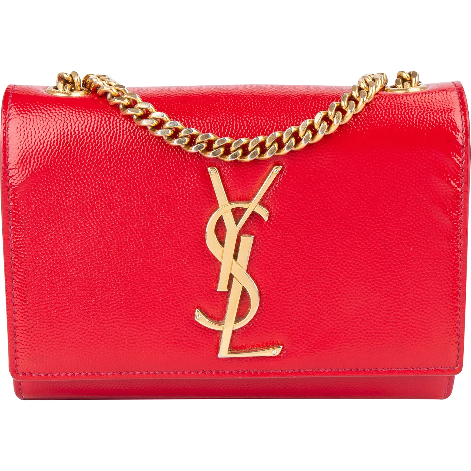 Saint Laurent Patent Leather Kate Chain Crossbody Bag