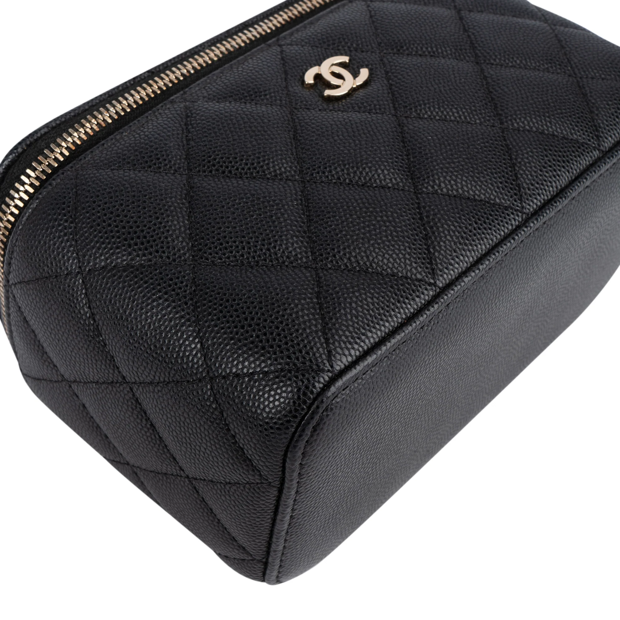 Chanel Quilted Caviar Leather Vanity Case Crossbody Bag
