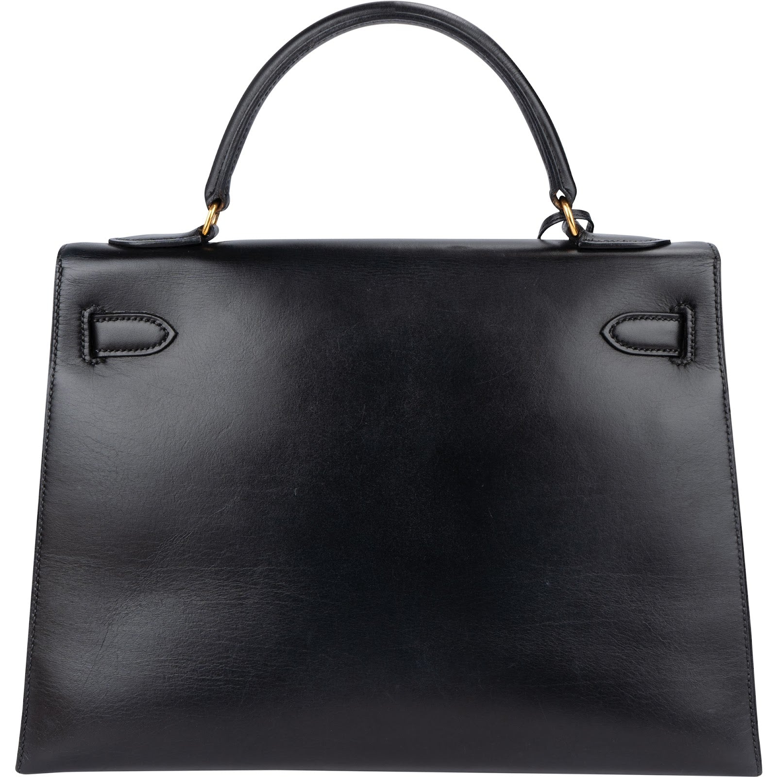 Hermès Noir Boxcalf Leather Kelly 32 Handbag