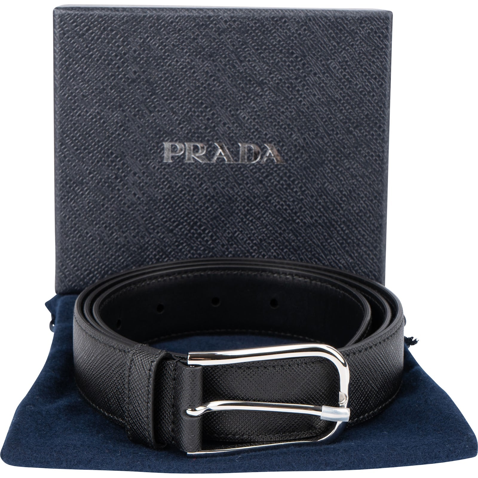 Prada - Black Saffiano Leather Classic Belt (90 / 36)