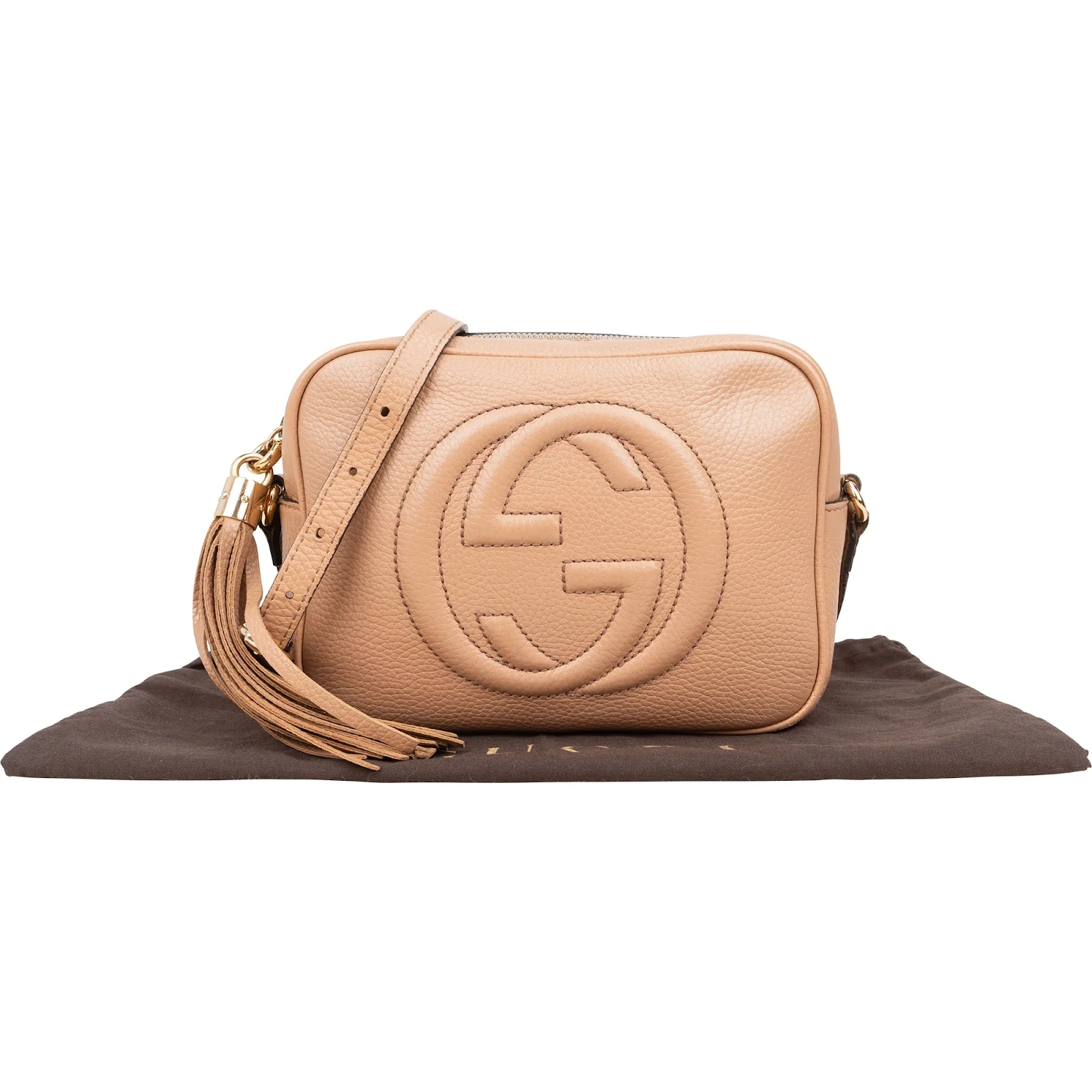 Gucci Grained Leather GG Soho Camera Crossbody Bag