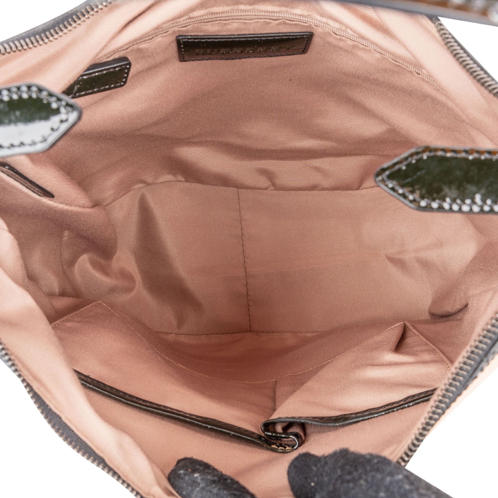 Burberry Nova-Check Monogram Hobo Shoulder Bag