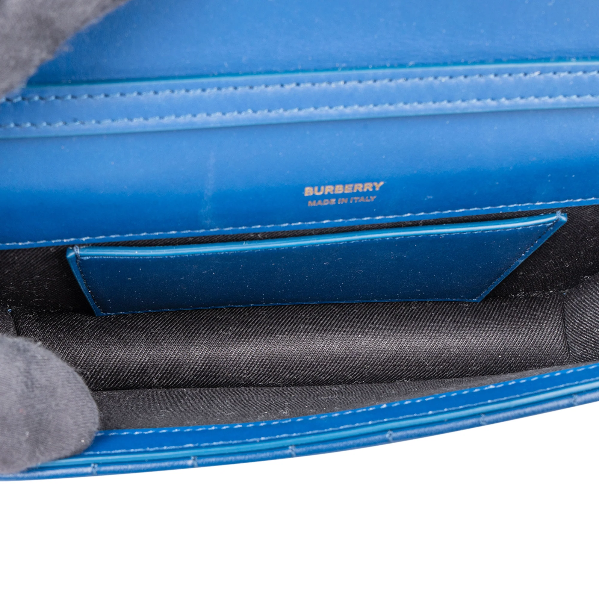 Burberry Blue Quilted Leather Lola Crossbody Bag