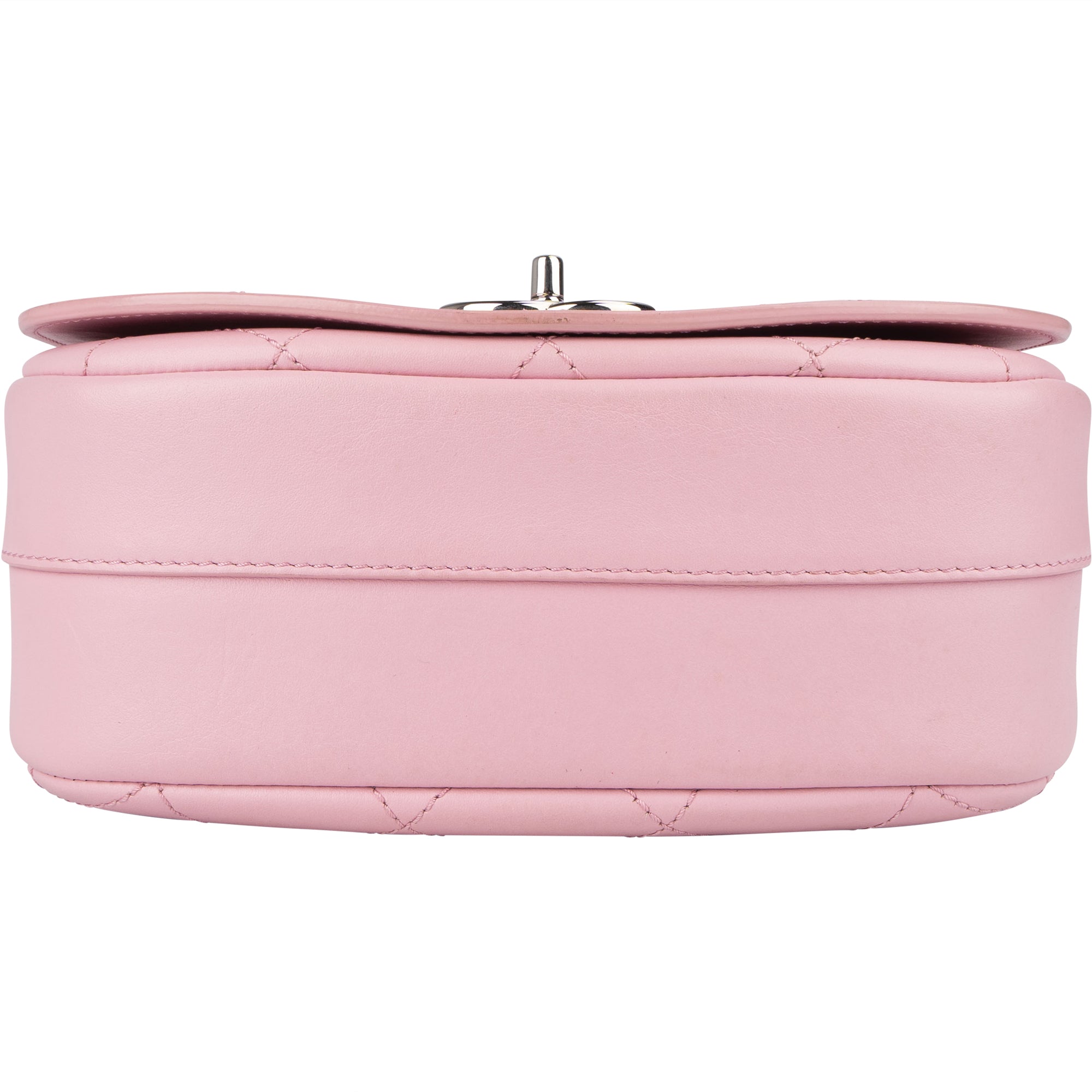 Chanel Pink Stitching Lambskin Top Handle Single Flap Crossbody Bag