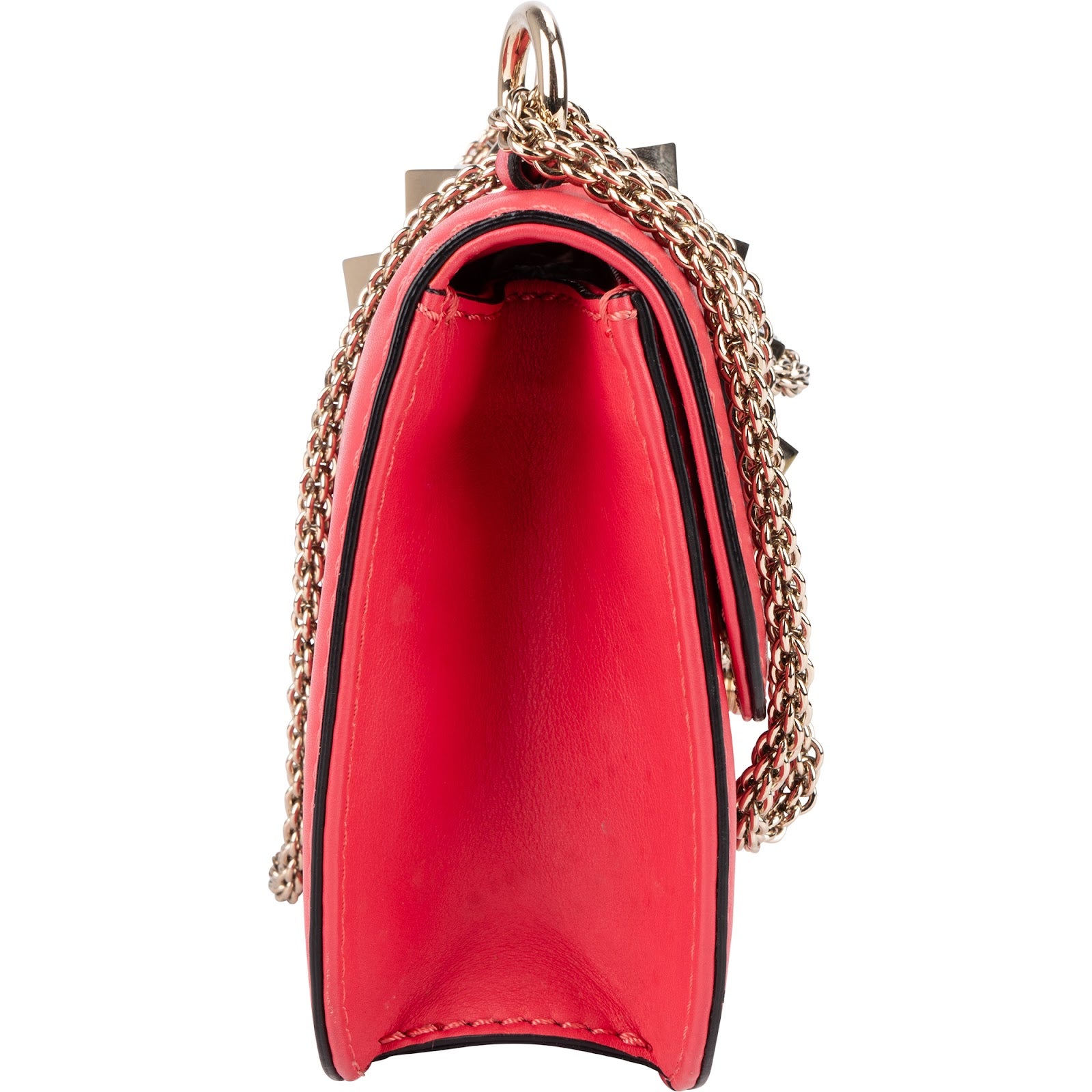 Valentino Garavani Pink Leather Rockstud Glam Lock Crossbody Bag