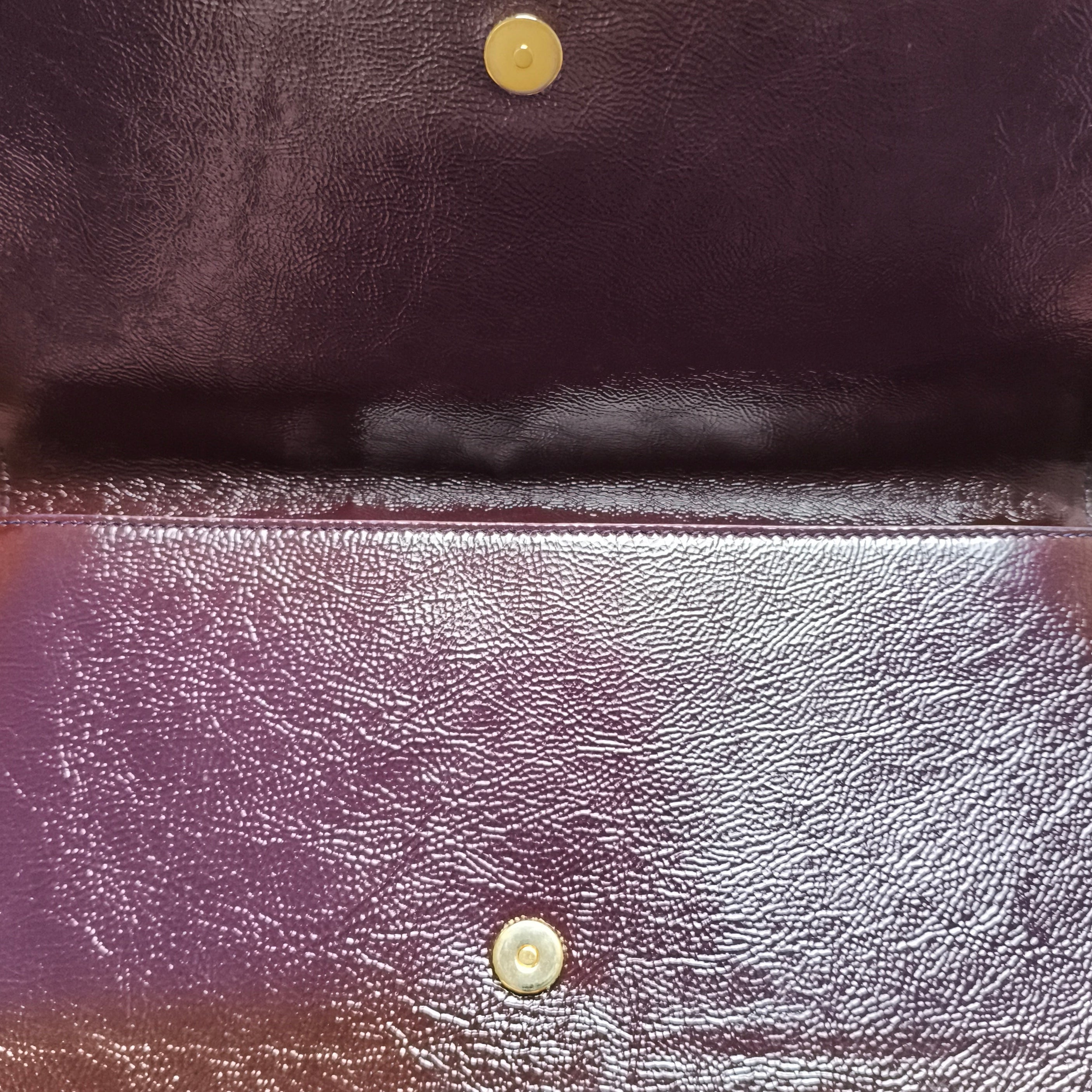 Yves Saint Laurent Crinkled Patent Leather Belle De Jour Clutch