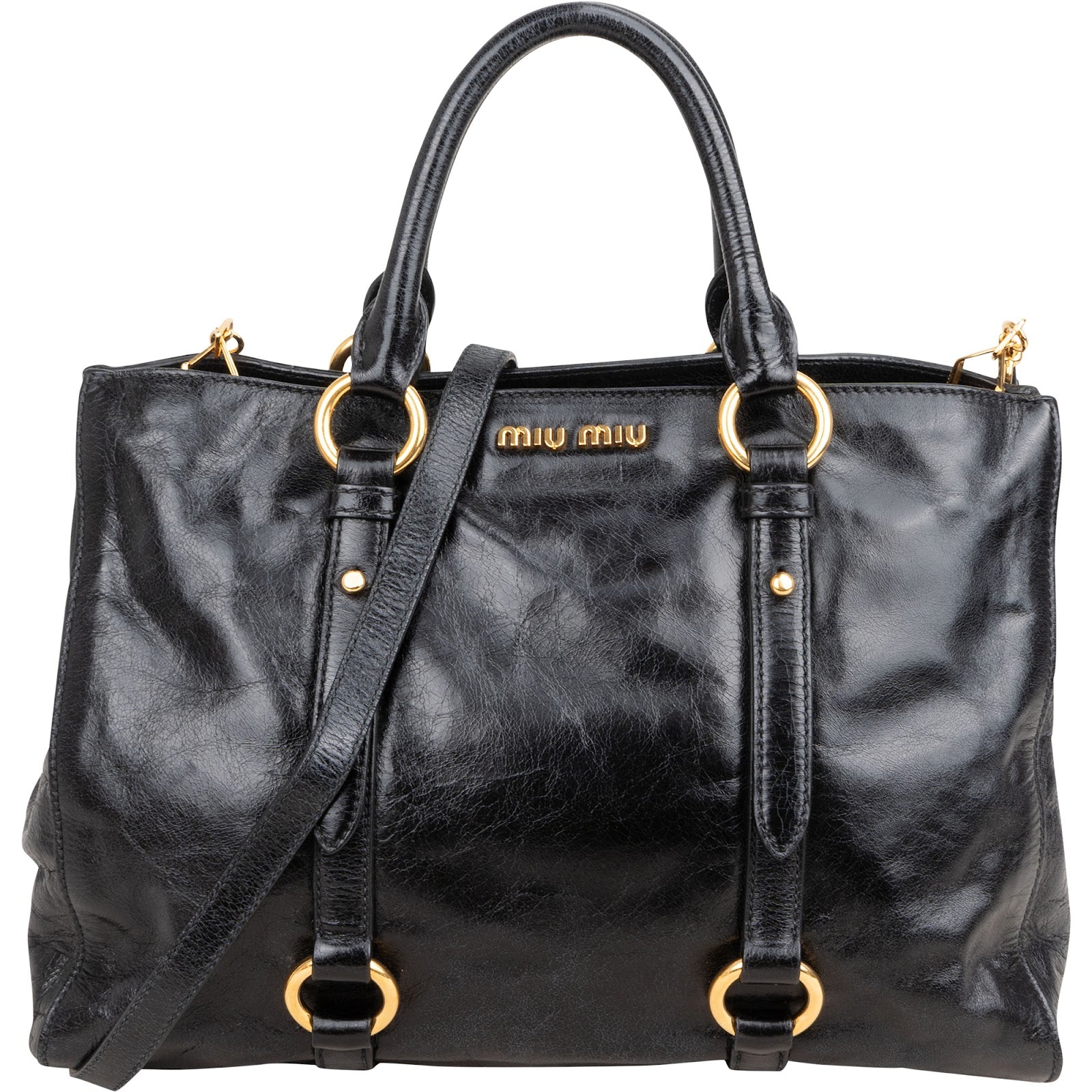 Miu Miu Vitello Lux Leather City Handbag