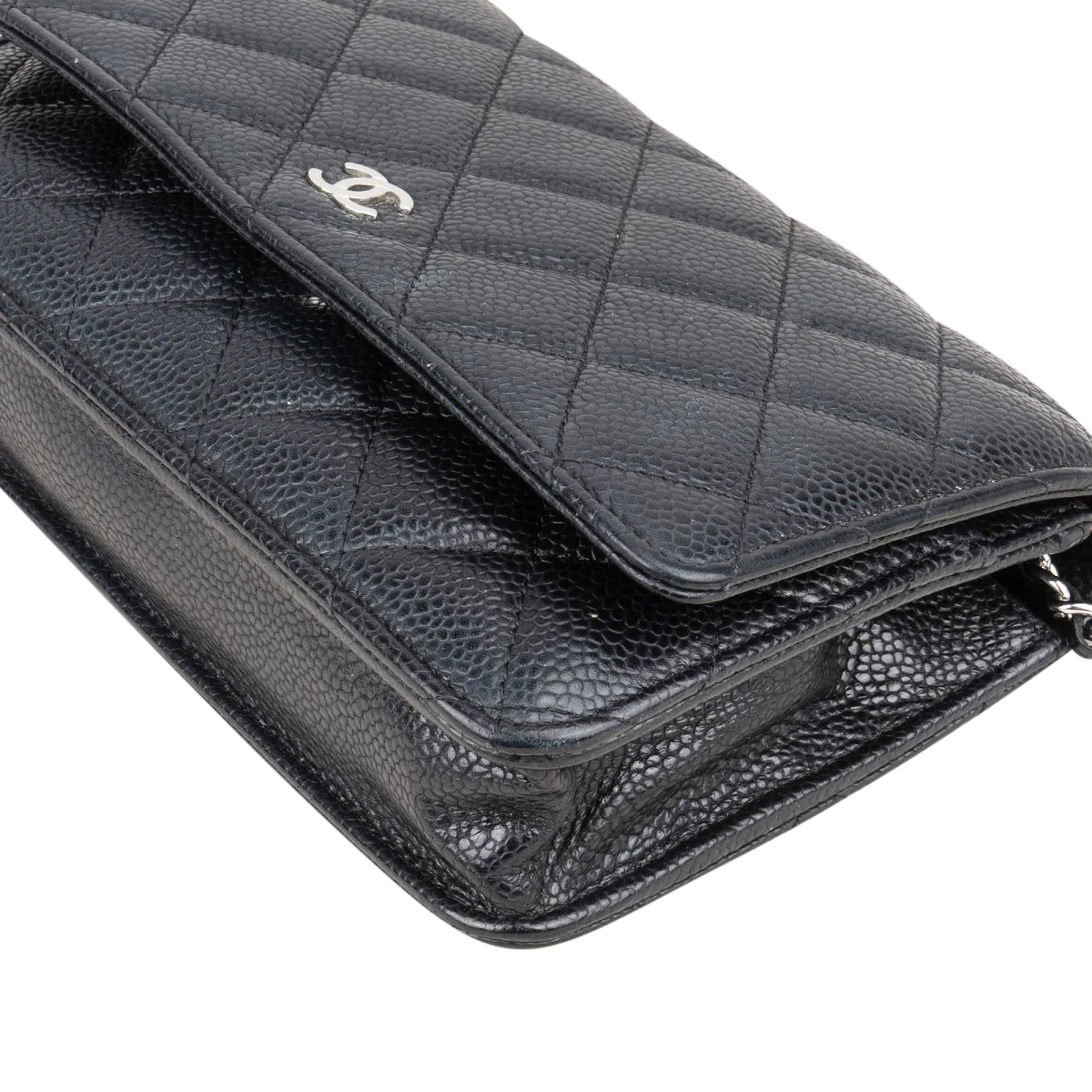 Chanel Quilted Caviar Leather Wallet On Chain Crossbody Bag