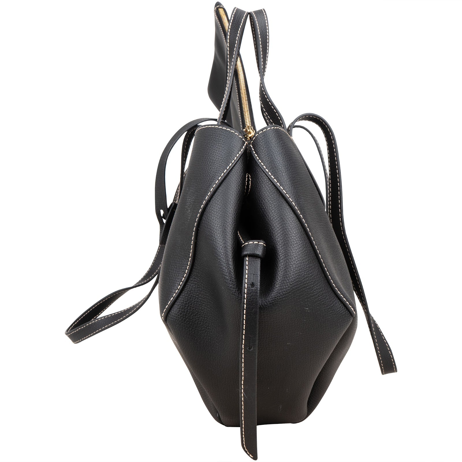 Polène Grained Leather Cyme Tote Handbag