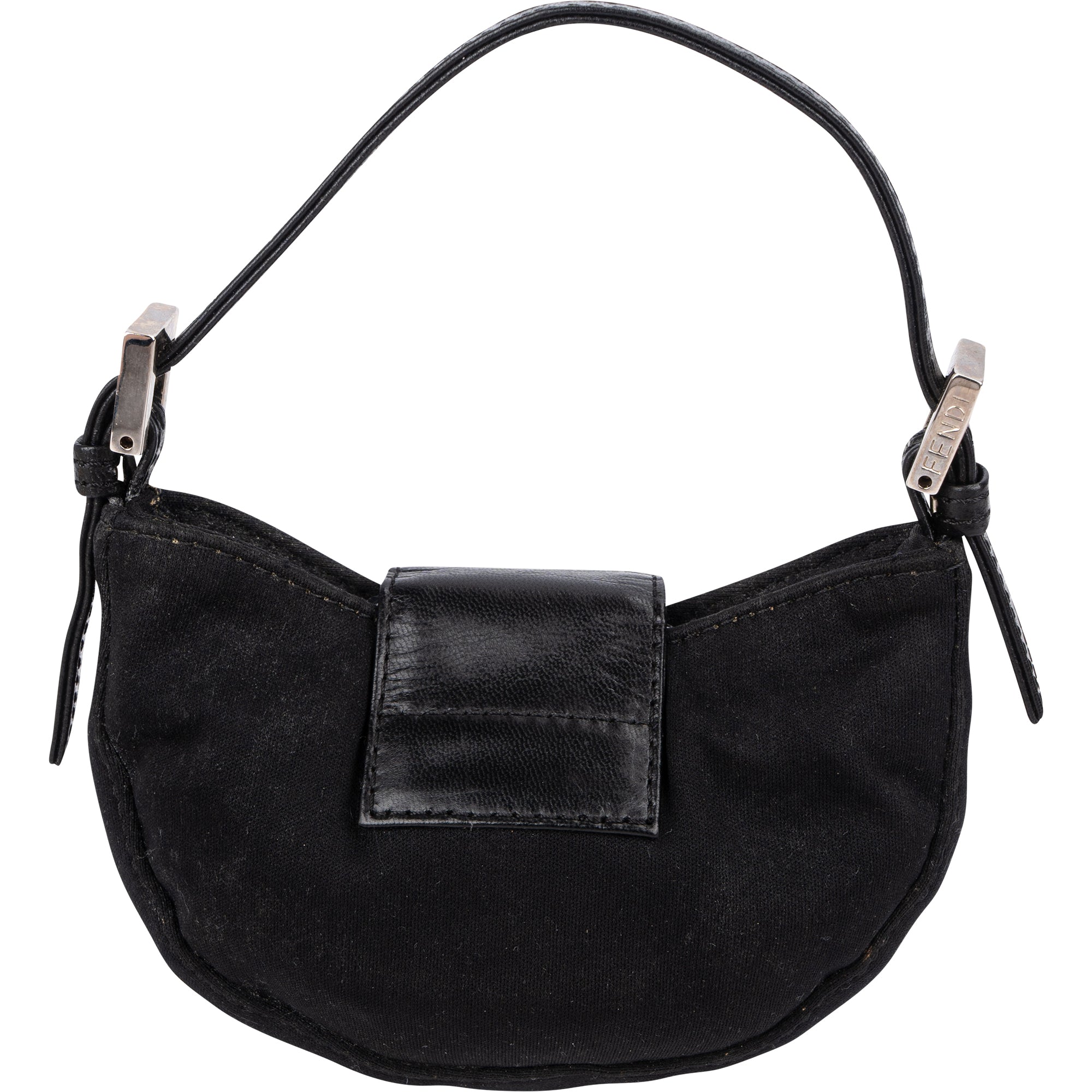 Fendi Cotton FF Buckle Micro Croissant Handbag