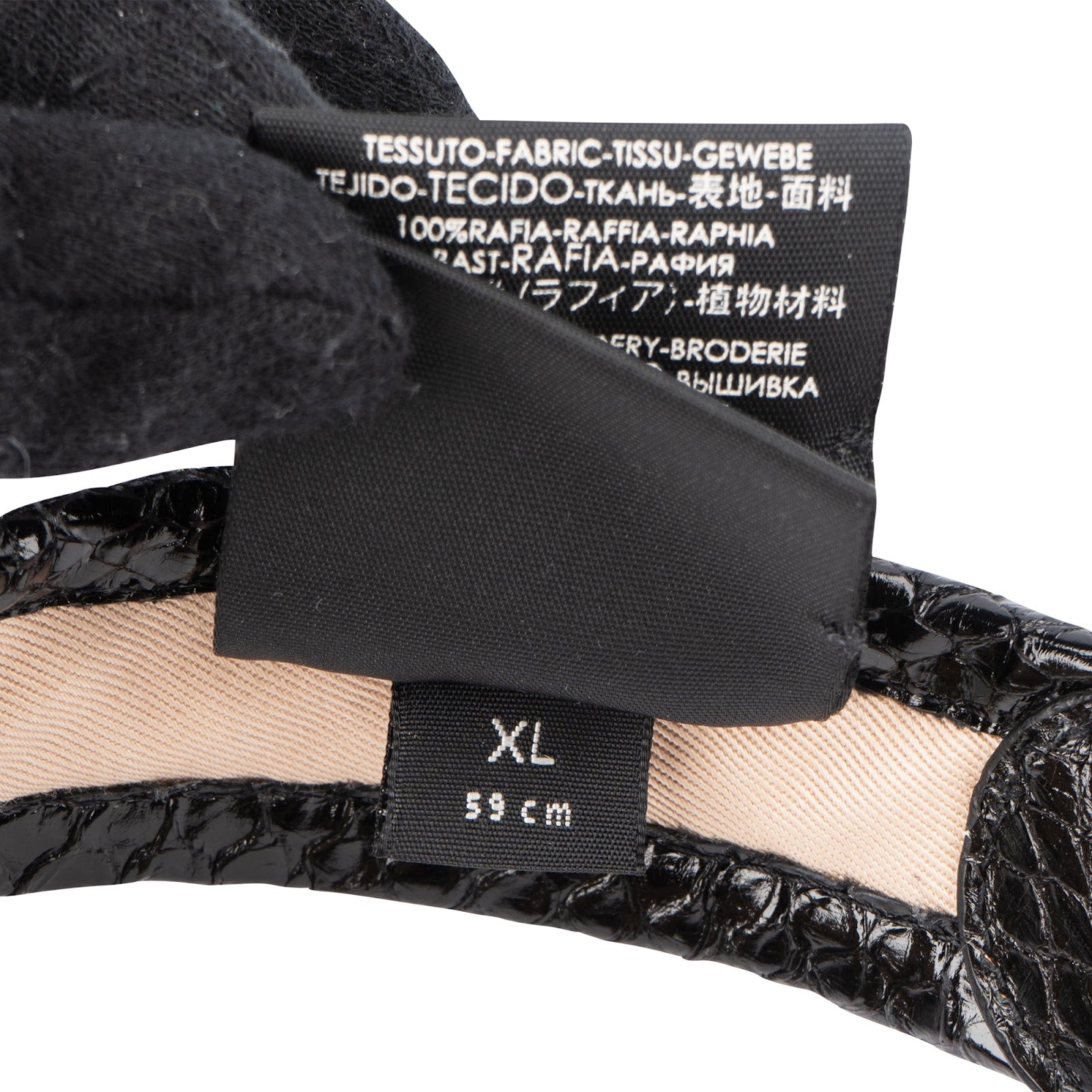 GUCCI - Chapeau à visière GG en cuir et raphia multicolore