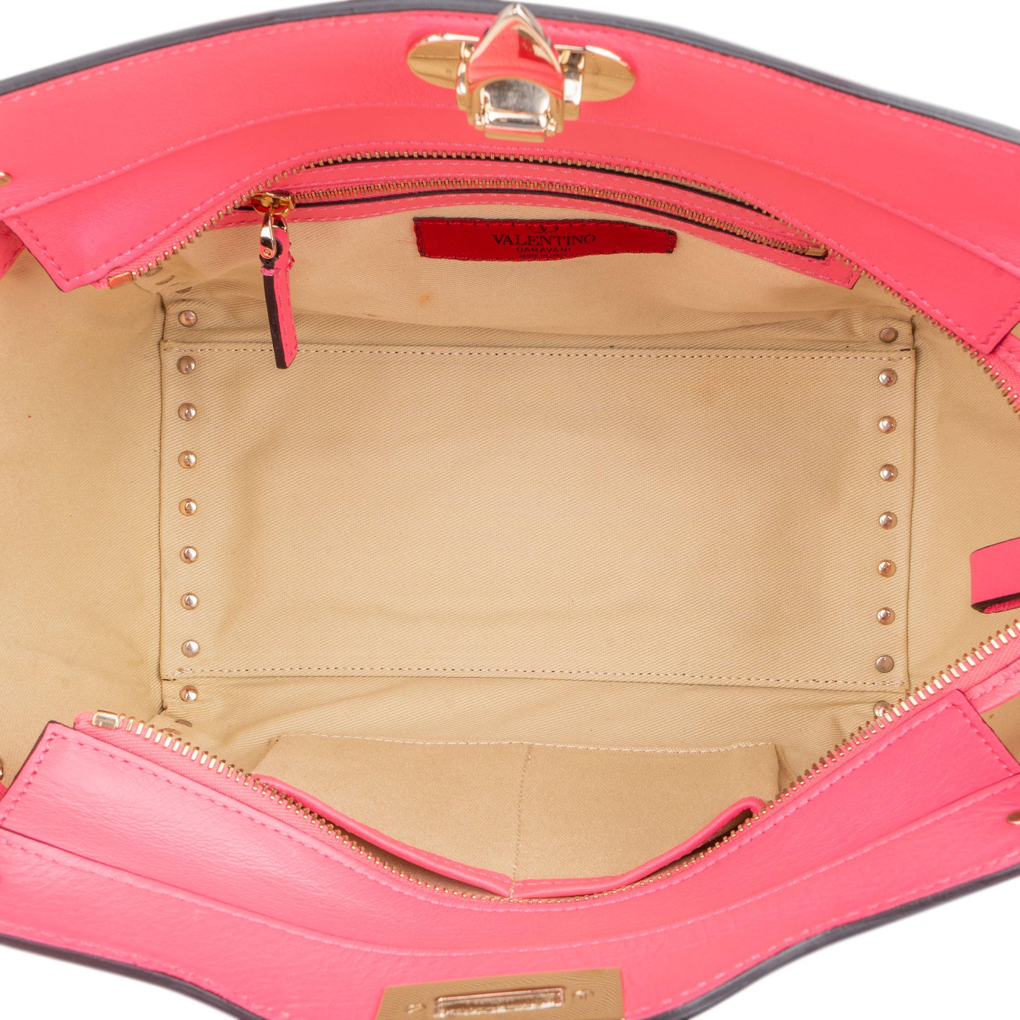 Valentino Garavani neonroze leren Rockstud-handtas