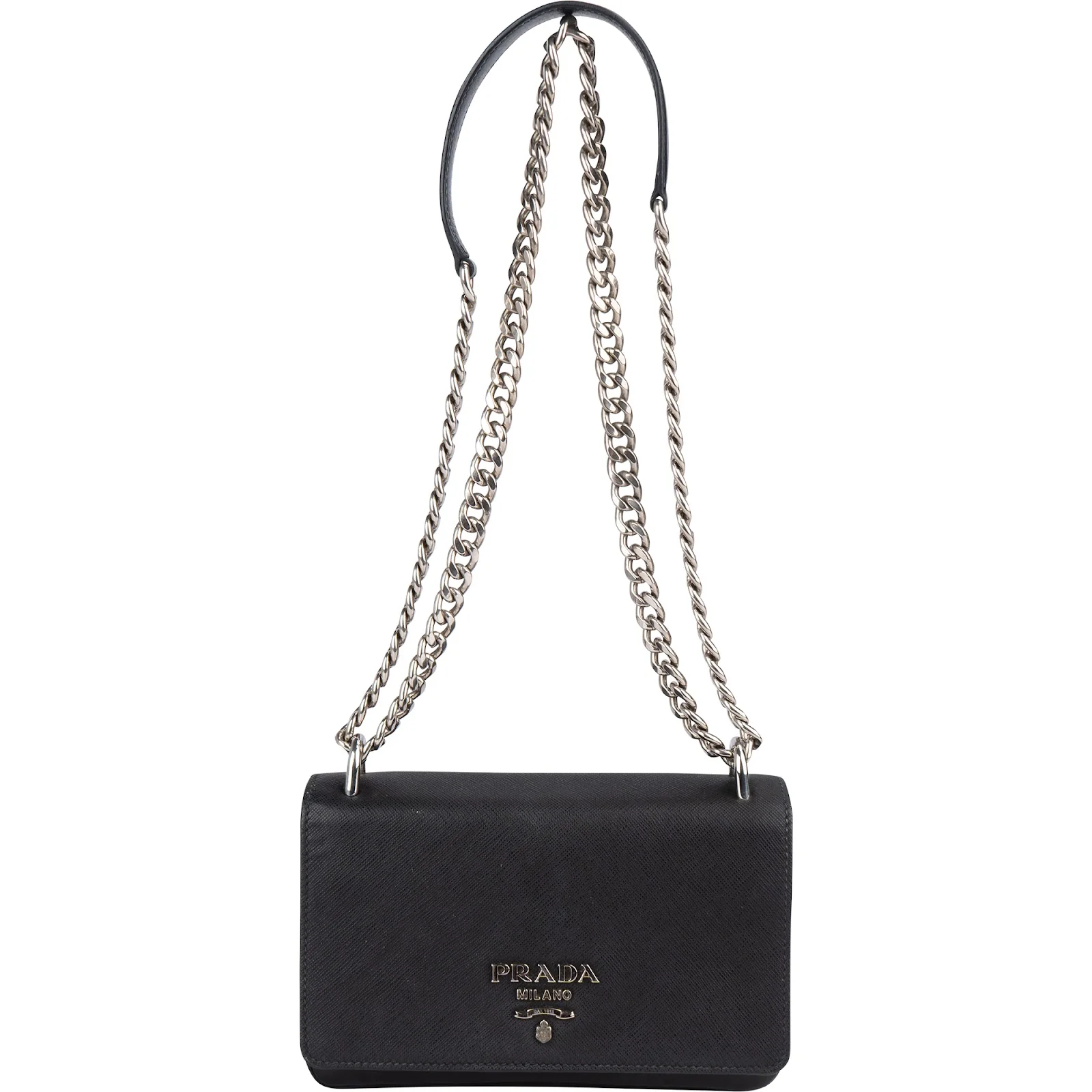 Prada Saffiano Leather Wallet on Chain Crossbody Bag