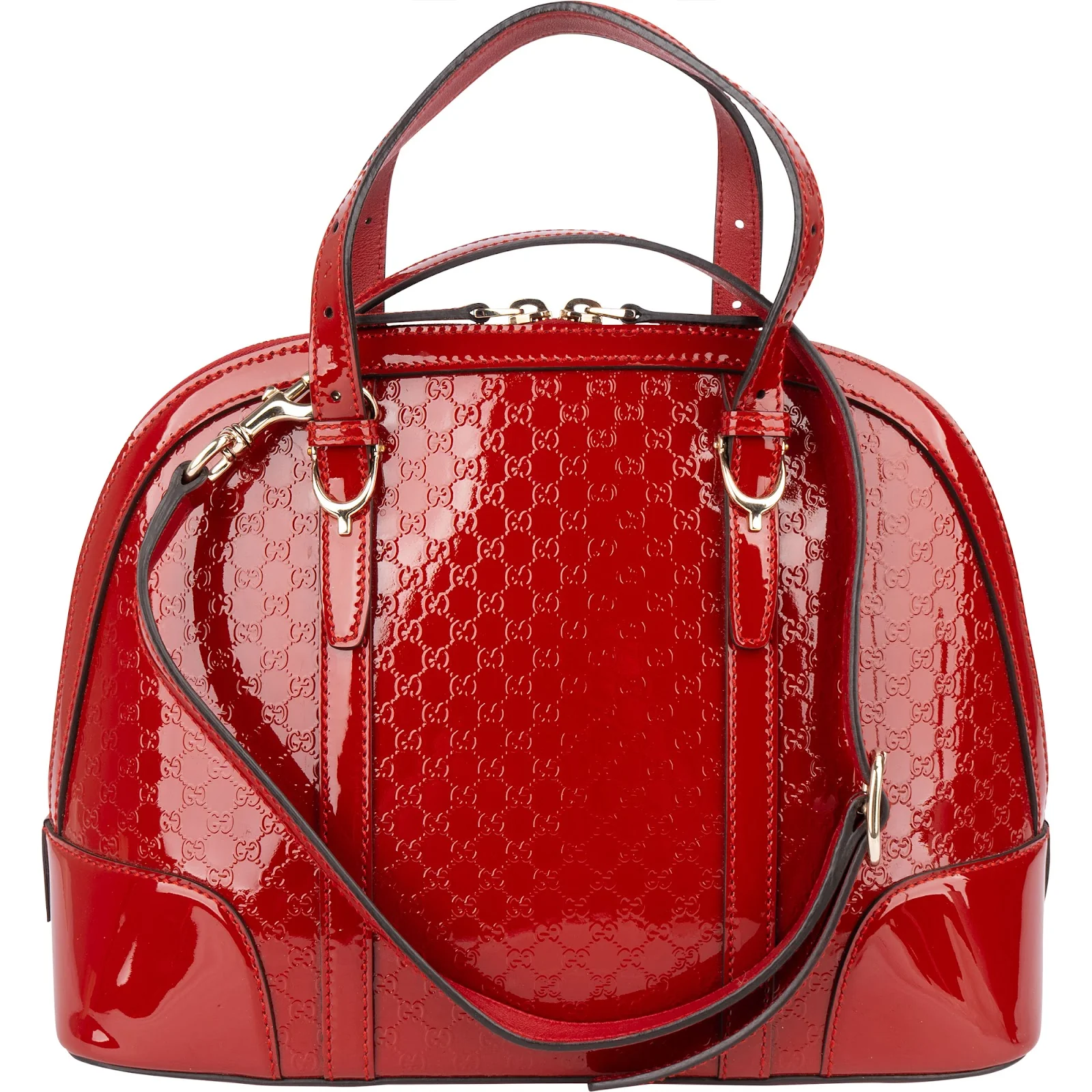 Gucci Red Microguccissima Patent Leather Dome Handbag