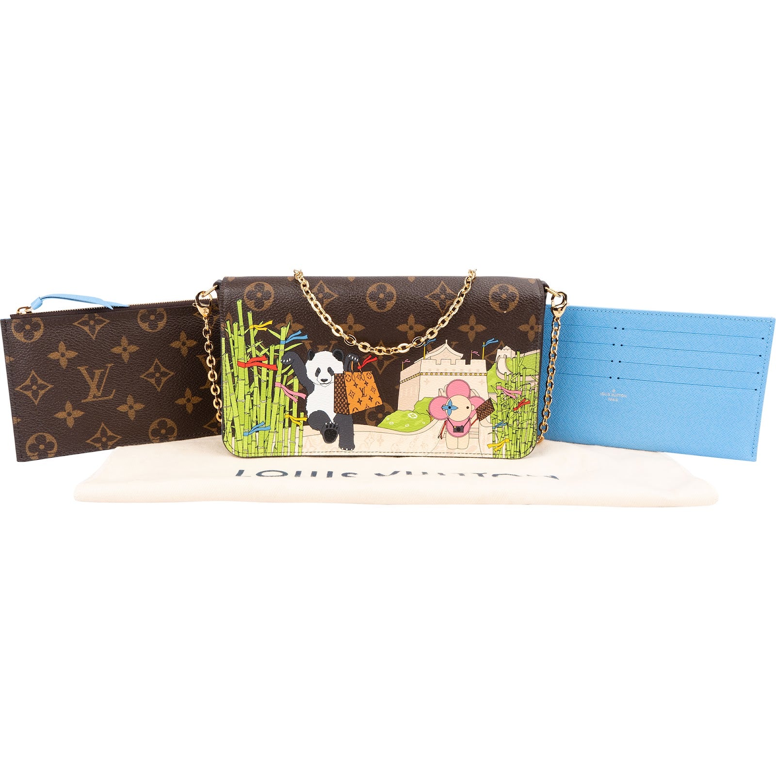 Louis Vuitton Monogram Canvas Félicie Vivienne Illustre Great China Wall Pochette