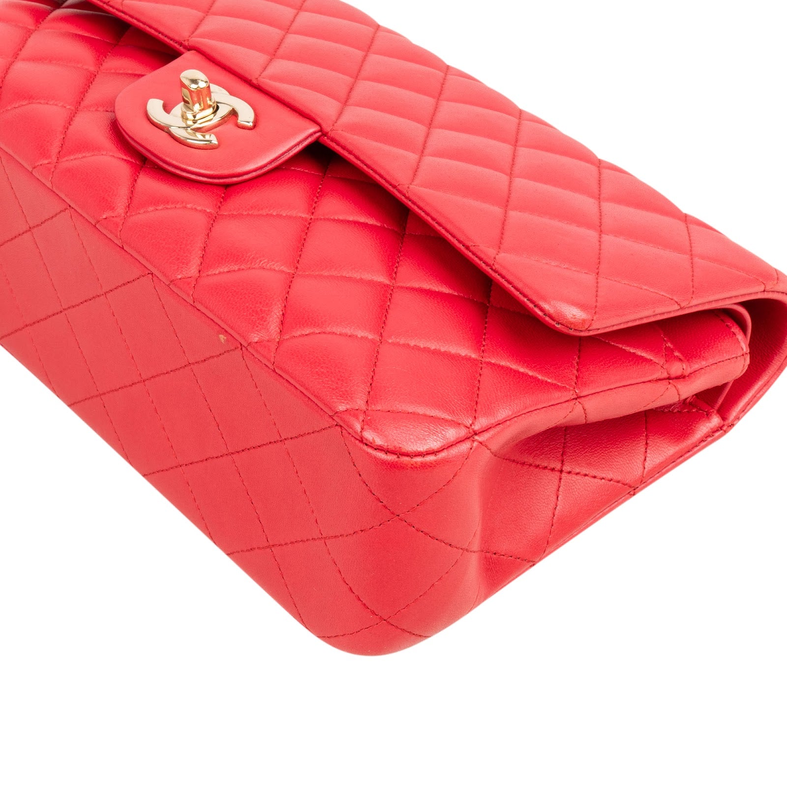 Chanel Quilted Lambskin Medium Double Flap Shoulder Bag Hot Pink