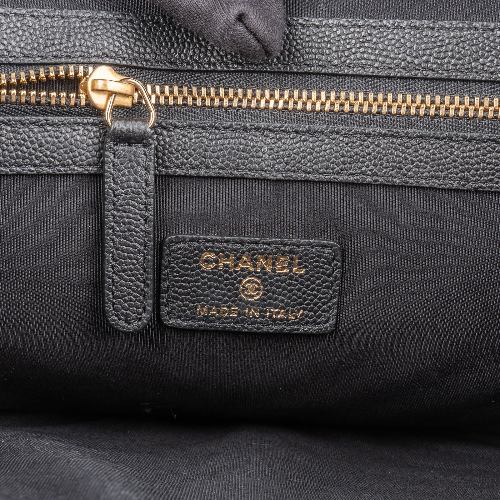 Chanel Caviar Leather Chevron Charms Clutch
