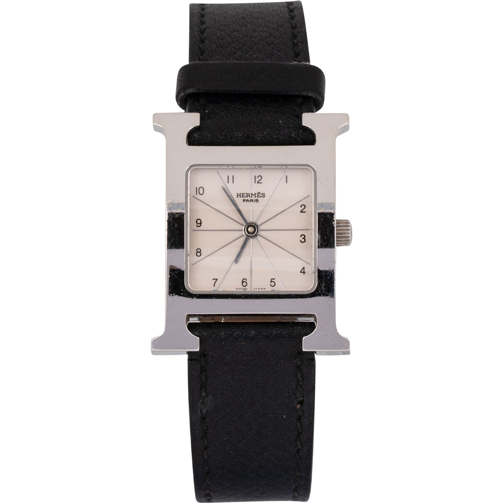 Hermès Silver Tone Heure H Damenuhr HH1.210