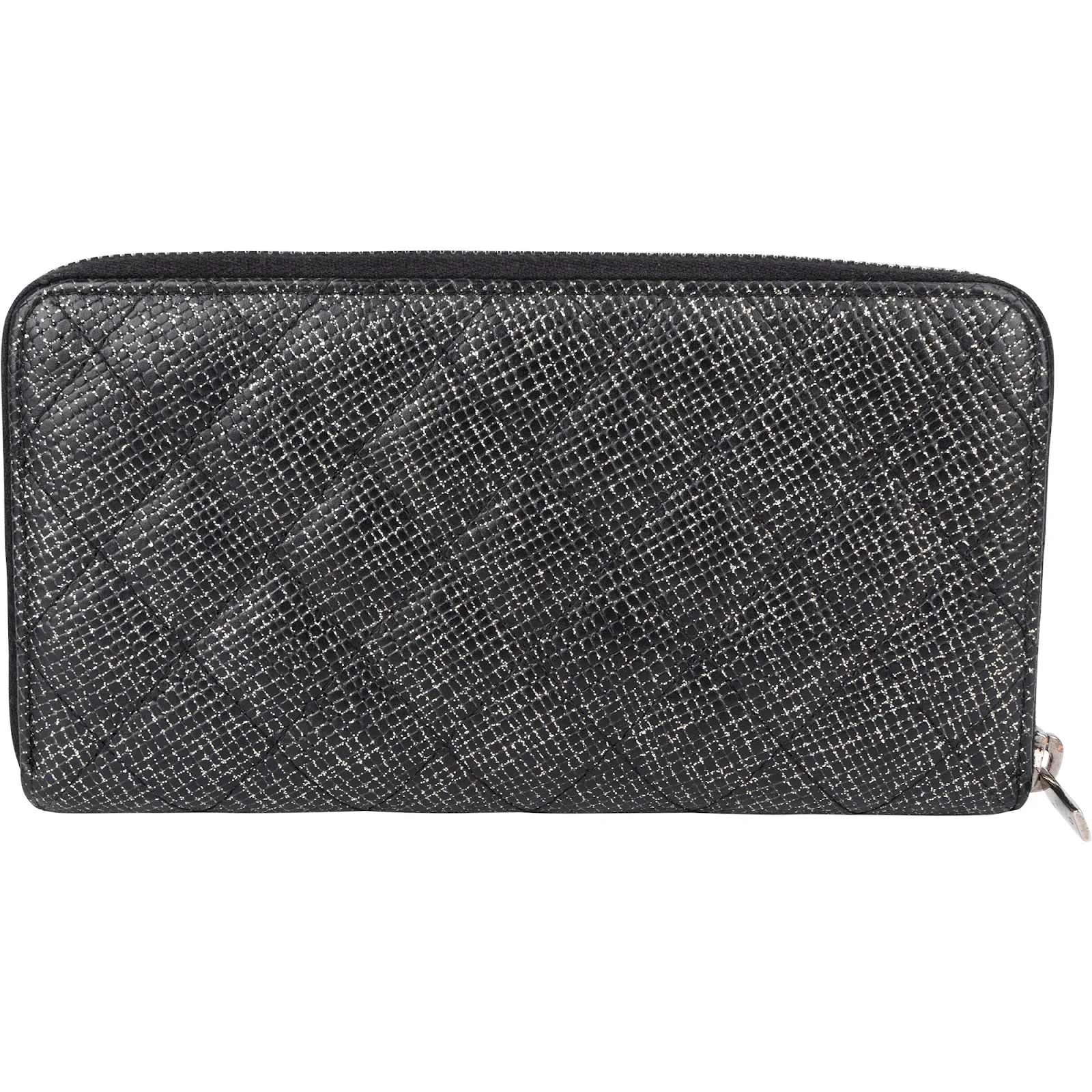 Chanel Quilted Glittered Caviar Leather CC Wallet