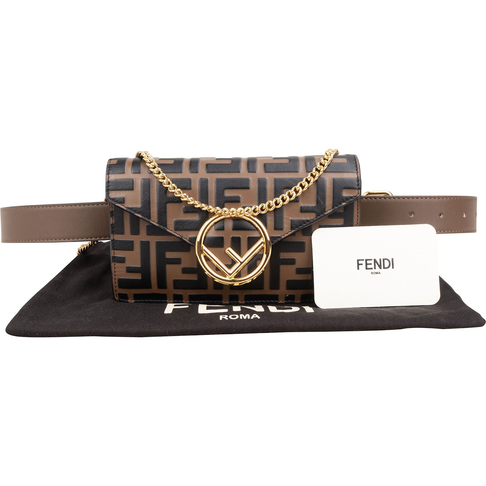 Fendi – F is Fendi Monogram FF riemtas van reliëfleer