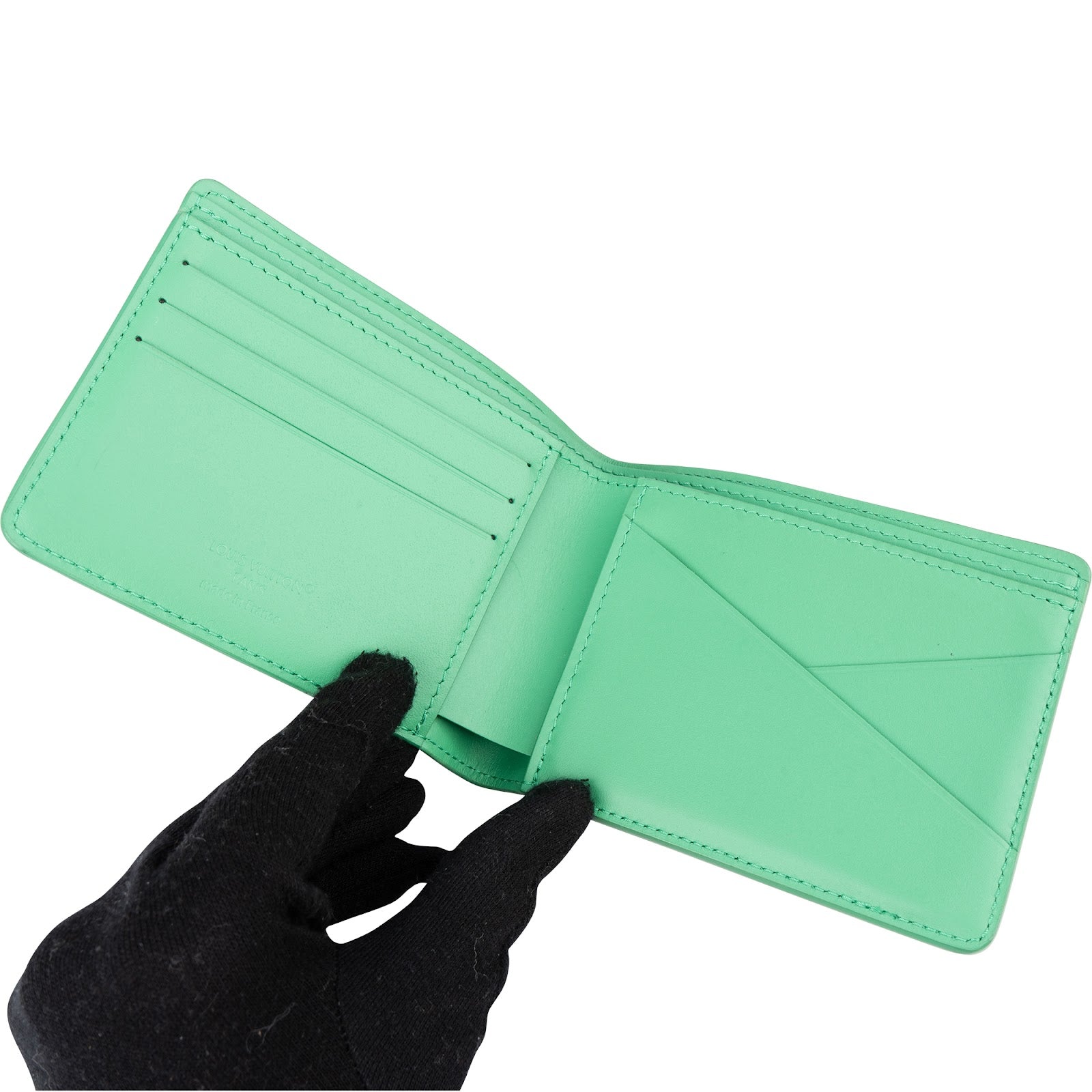 Louis Vuitton Green Monogram Empreinte Leather Slender Wallet