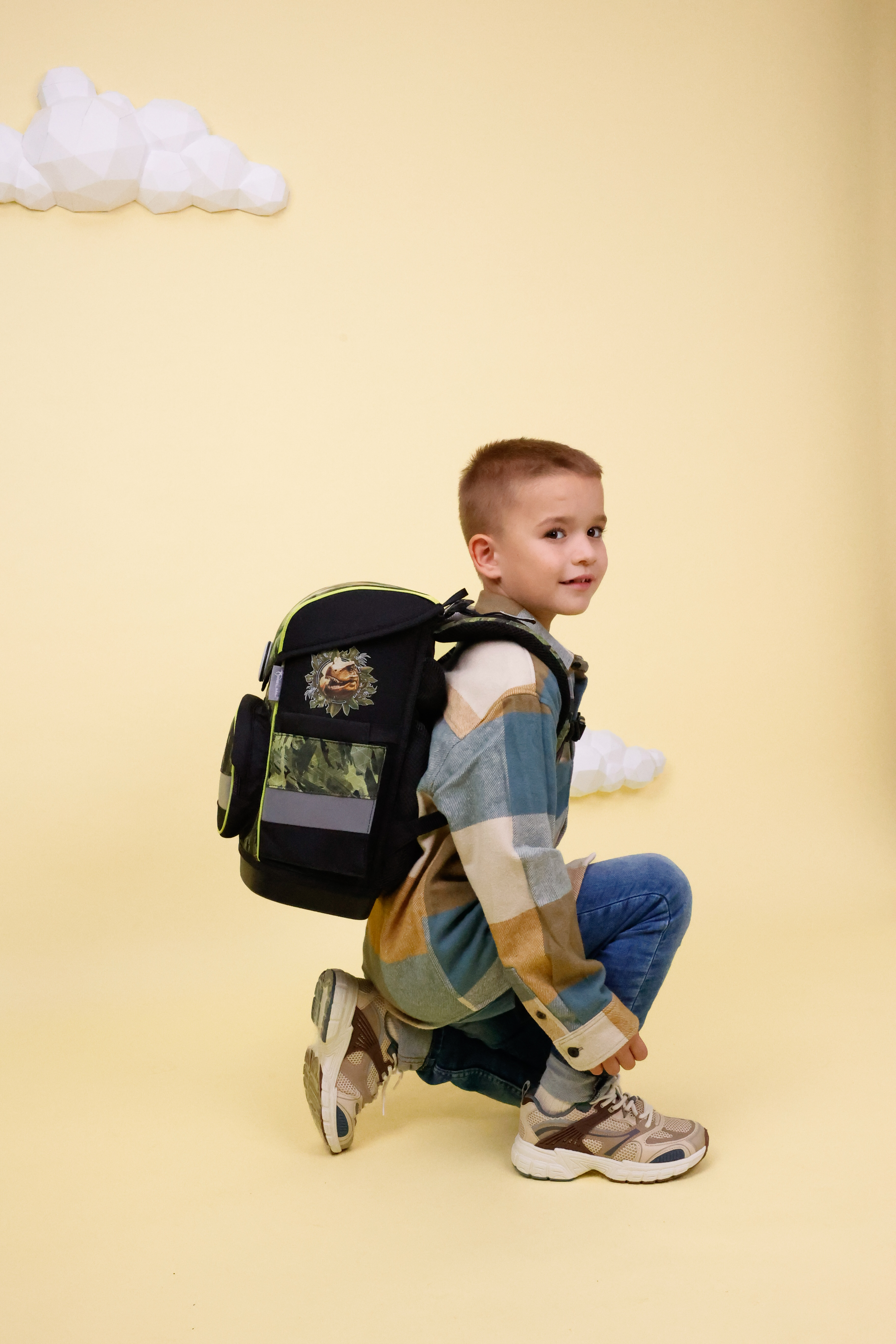 Compact Schulranzen Set 4-teilig mit Brustgurt - Lost World