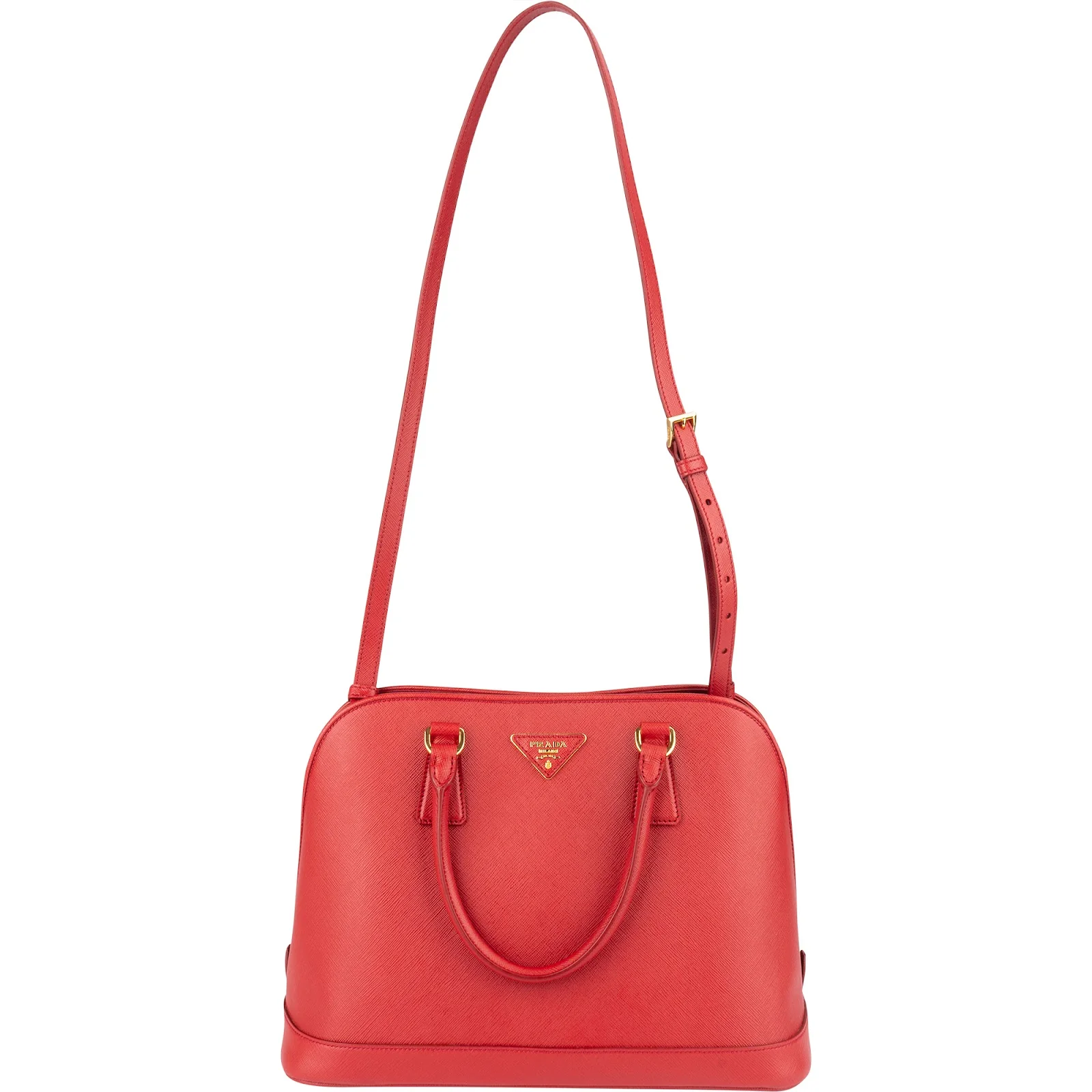 Prada Red Saffiano Leather Promenade Handbag