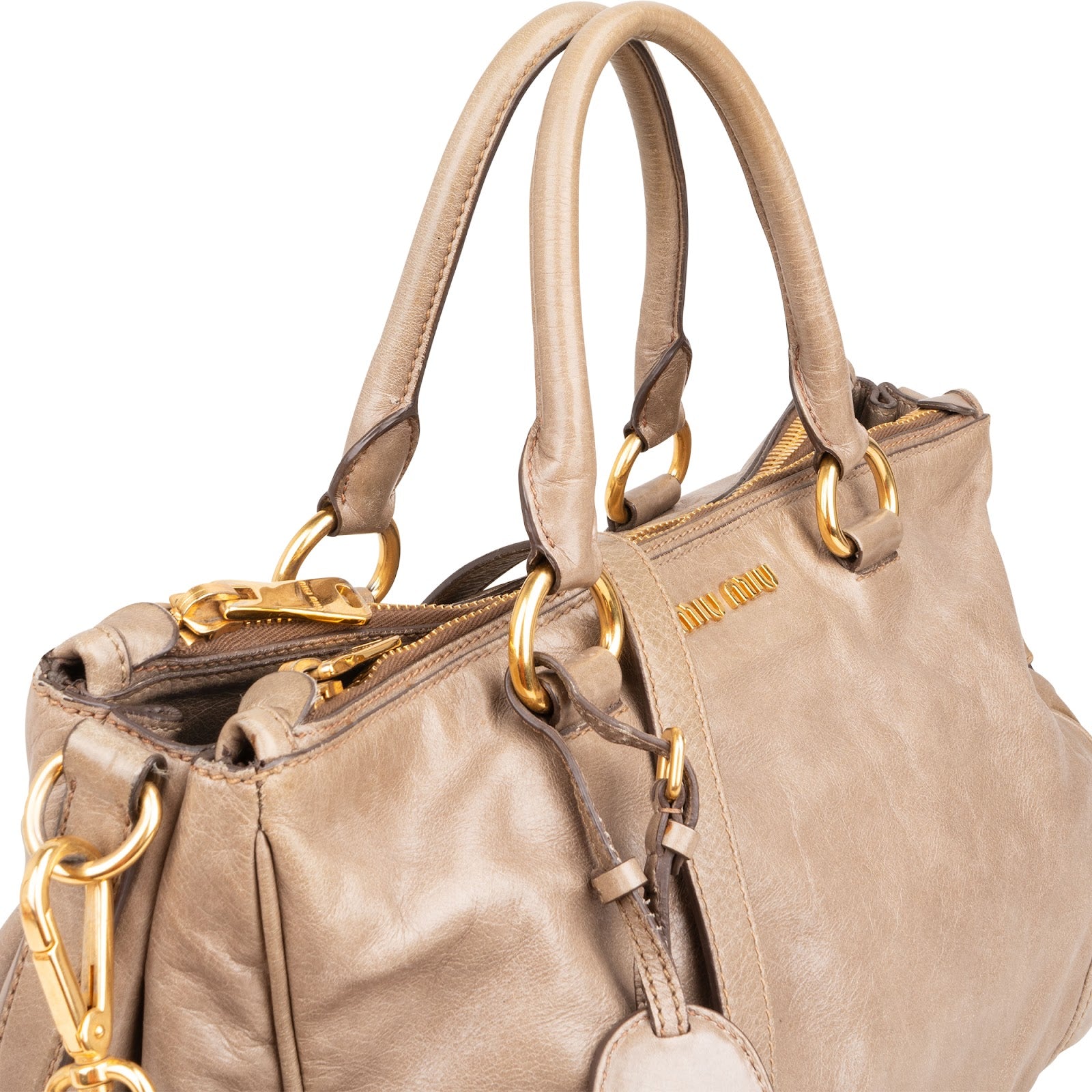 Miu Miu Vitello Shine Satchel Handbag