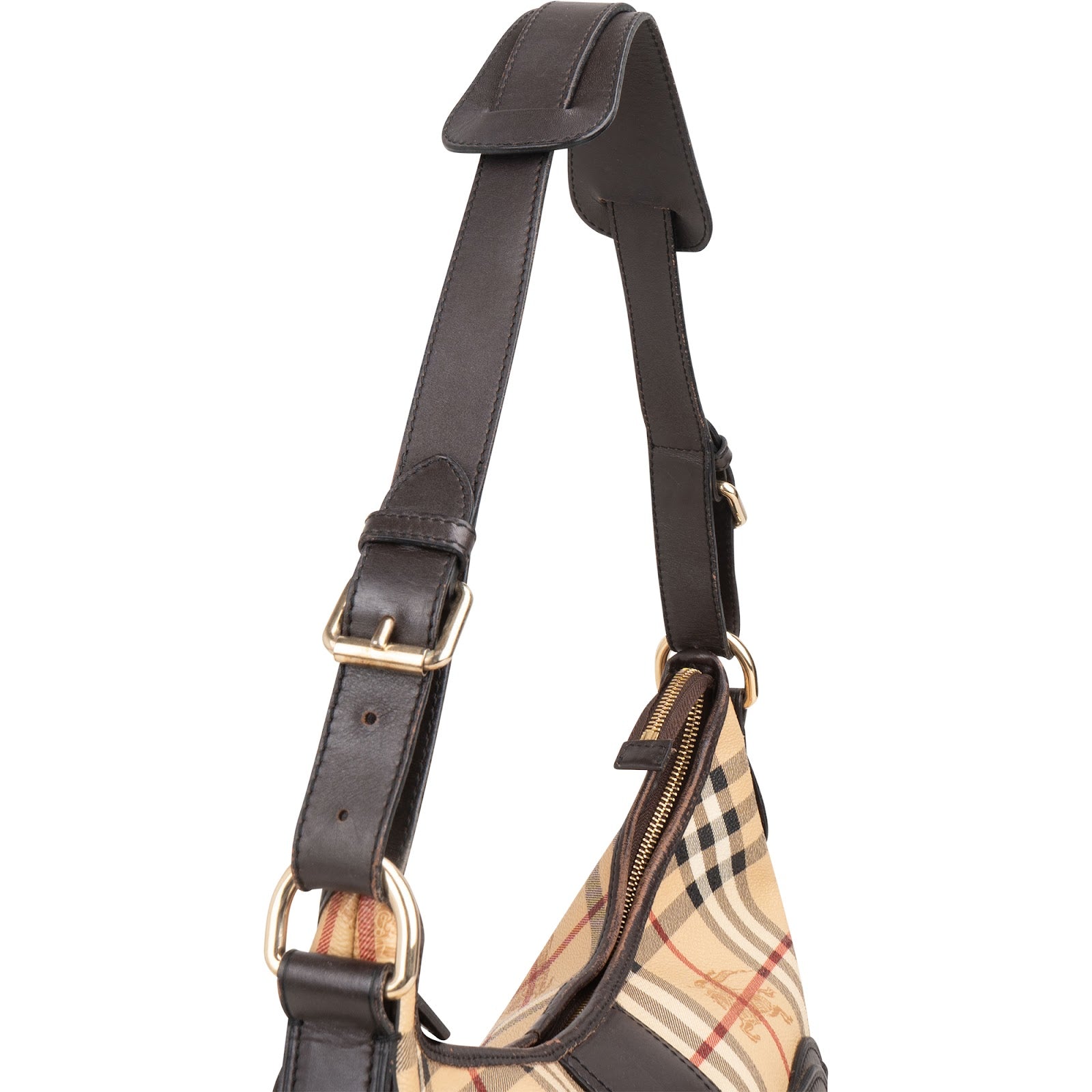 Burberry - Haymarket Check Bridle Hobo Schultertasche