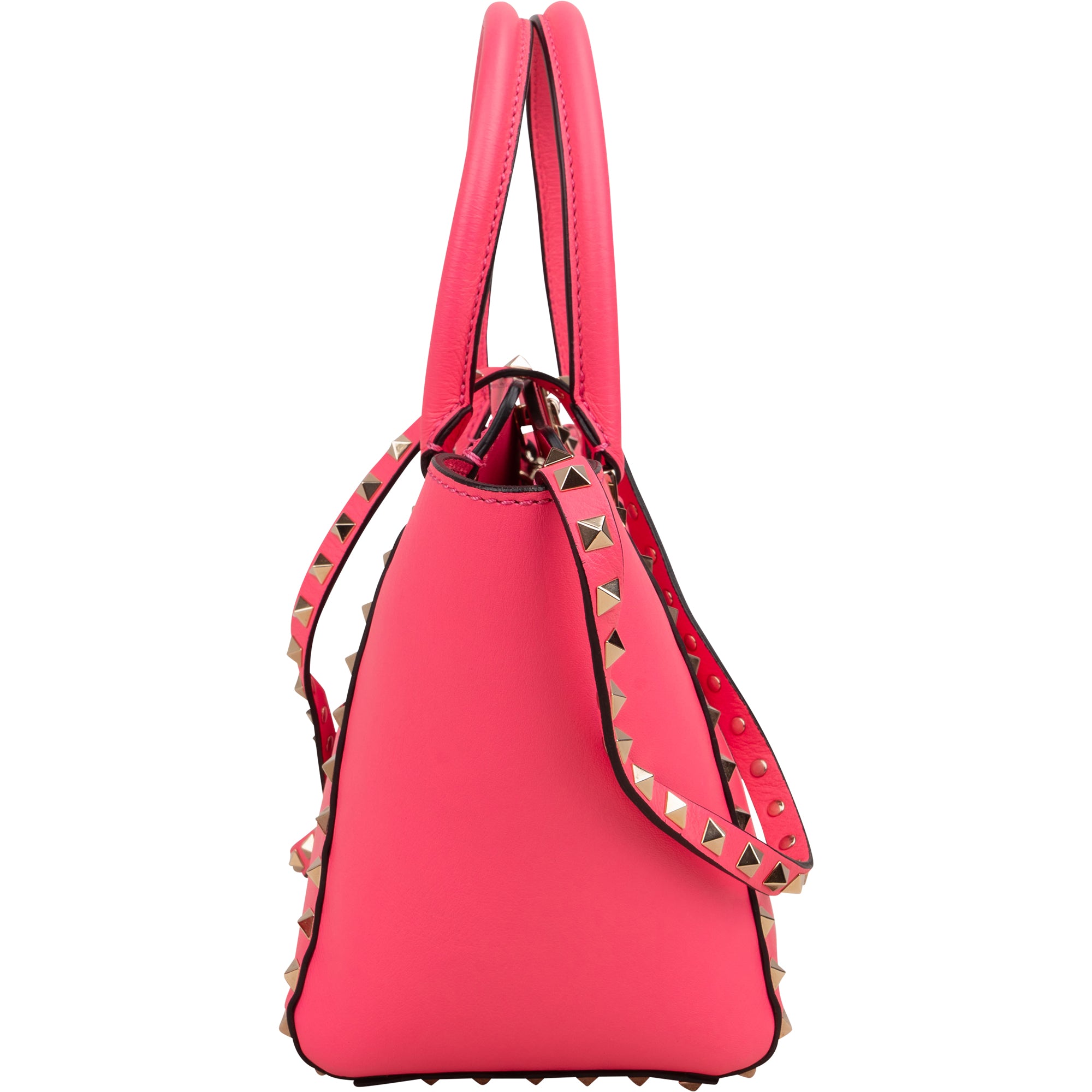 Valentino Garavani neonroze leren Rockstud-handtas