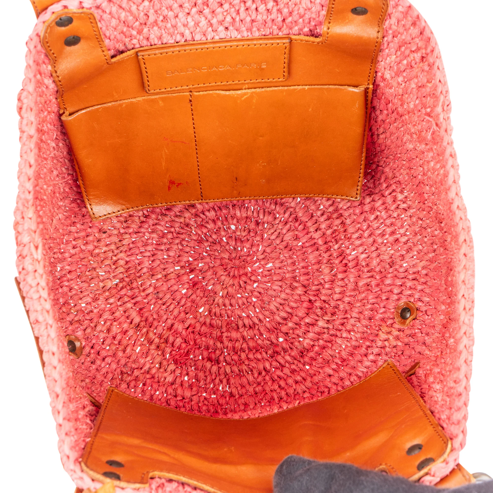 Balenciaga Raffia Panier City Handbag