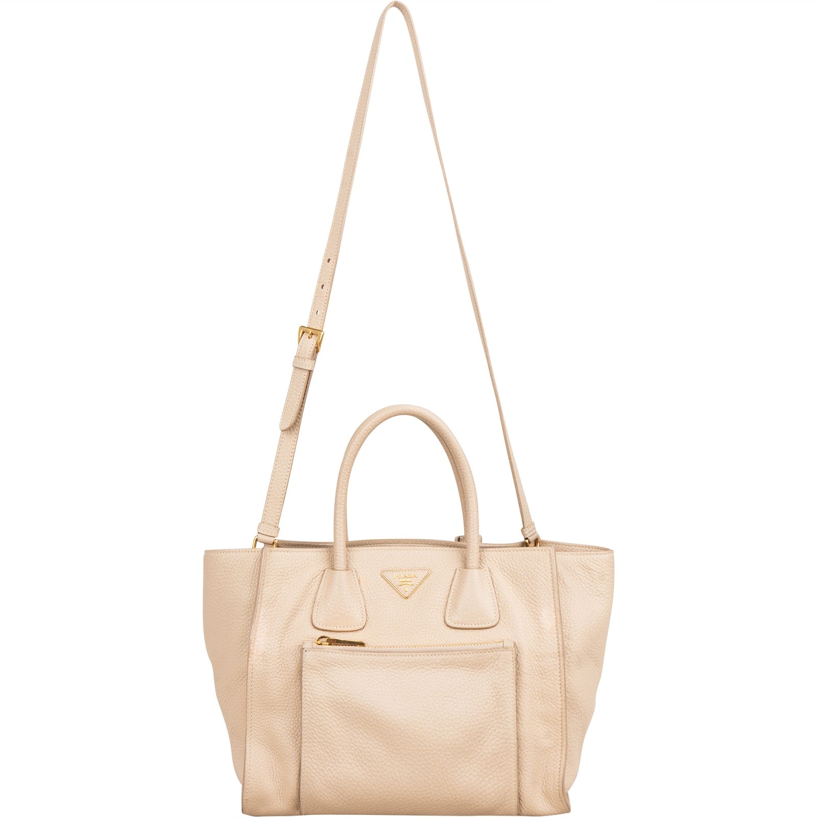 Prada Vitello Daino Leather Twin Pocket Luggage Shopper