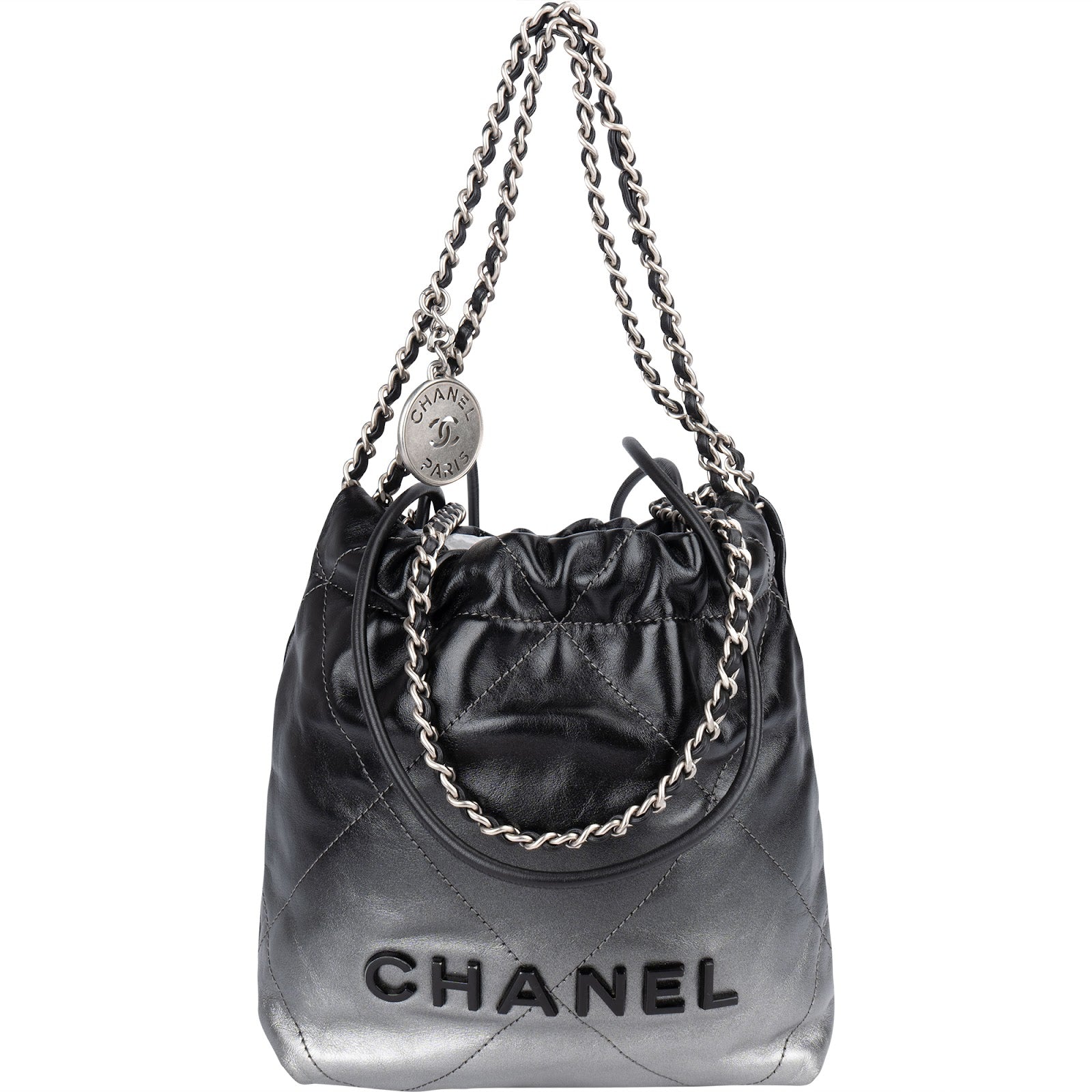 Chanel 22 Quilted Lambskin Ombre Drawstring Crossbody Bag