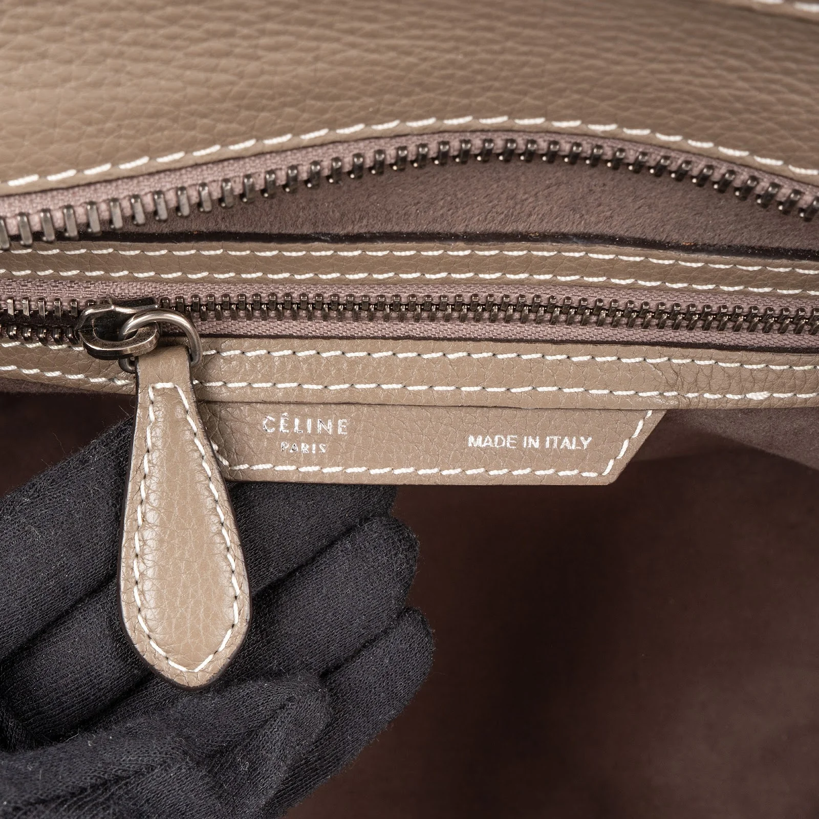 Céline Grained Leather Luggage Handbag