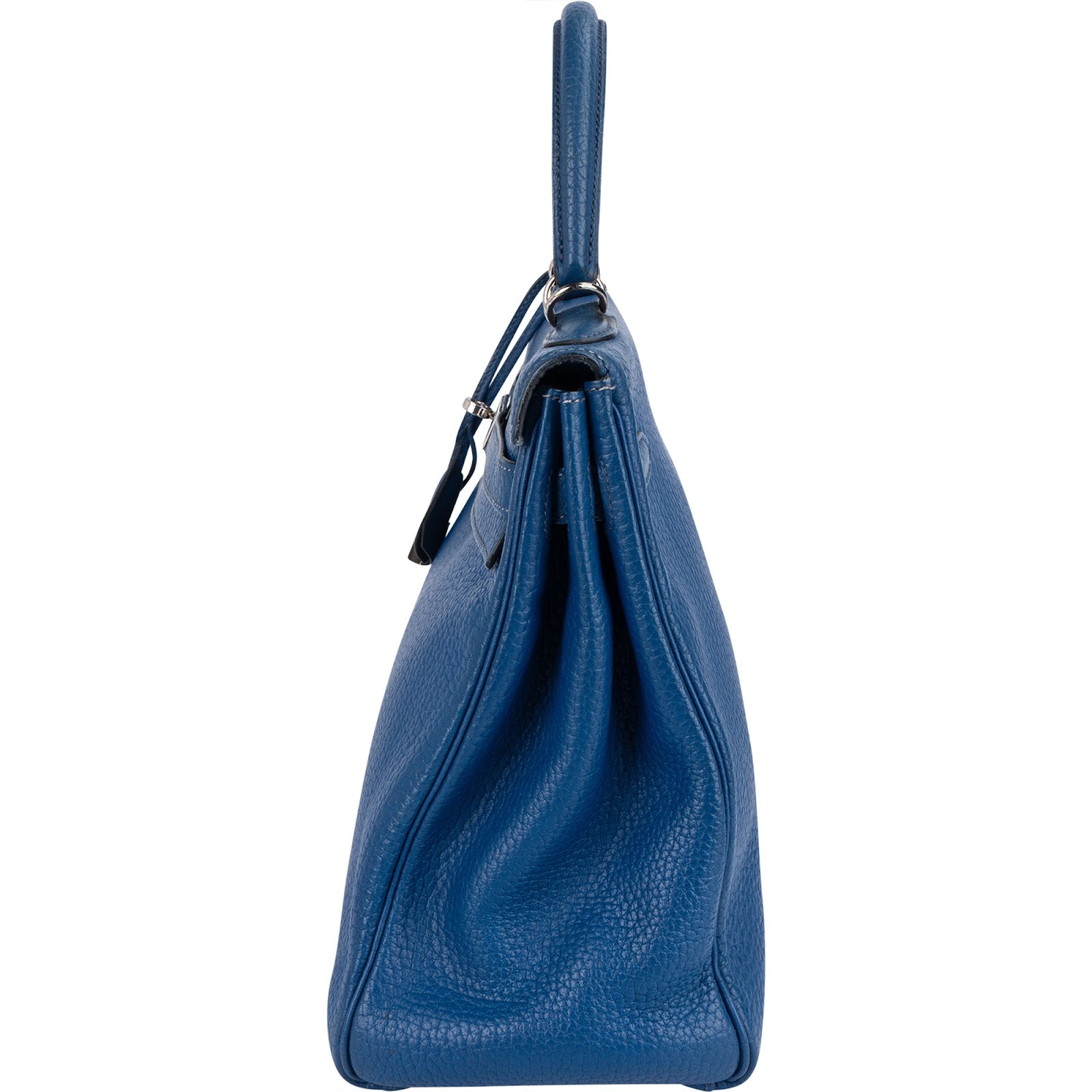 Sac à main Hermès Kelly Retourne 35 en cuir Bleu Togo