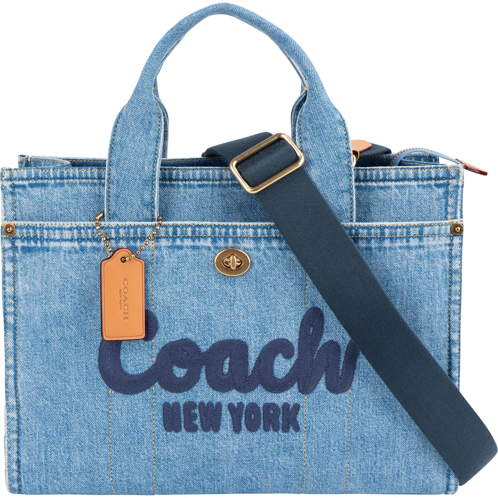 Coach Denim Cargo Tote Handbag