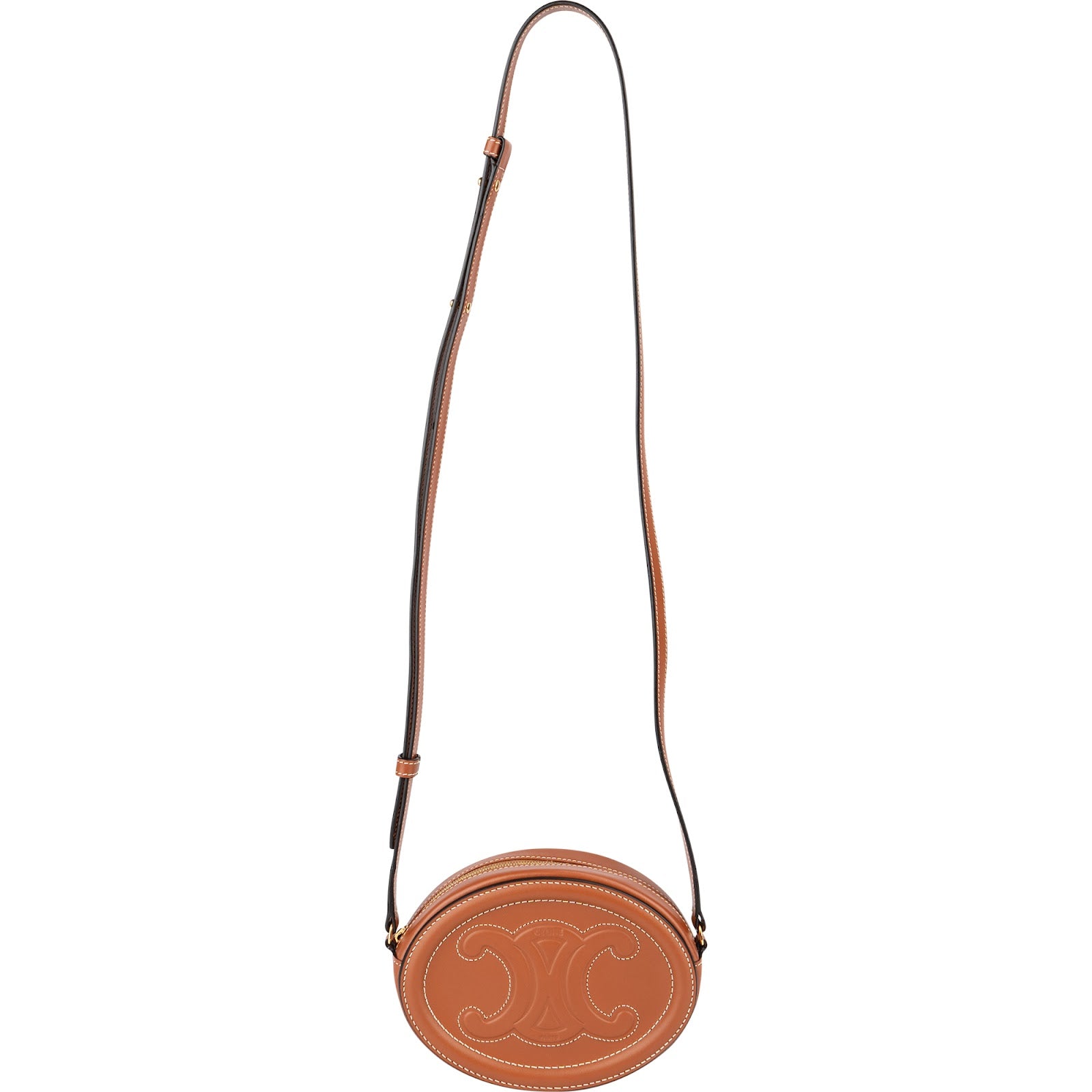 Celine - CC Oval Cuir Triomphe Mini Crossbody Bag