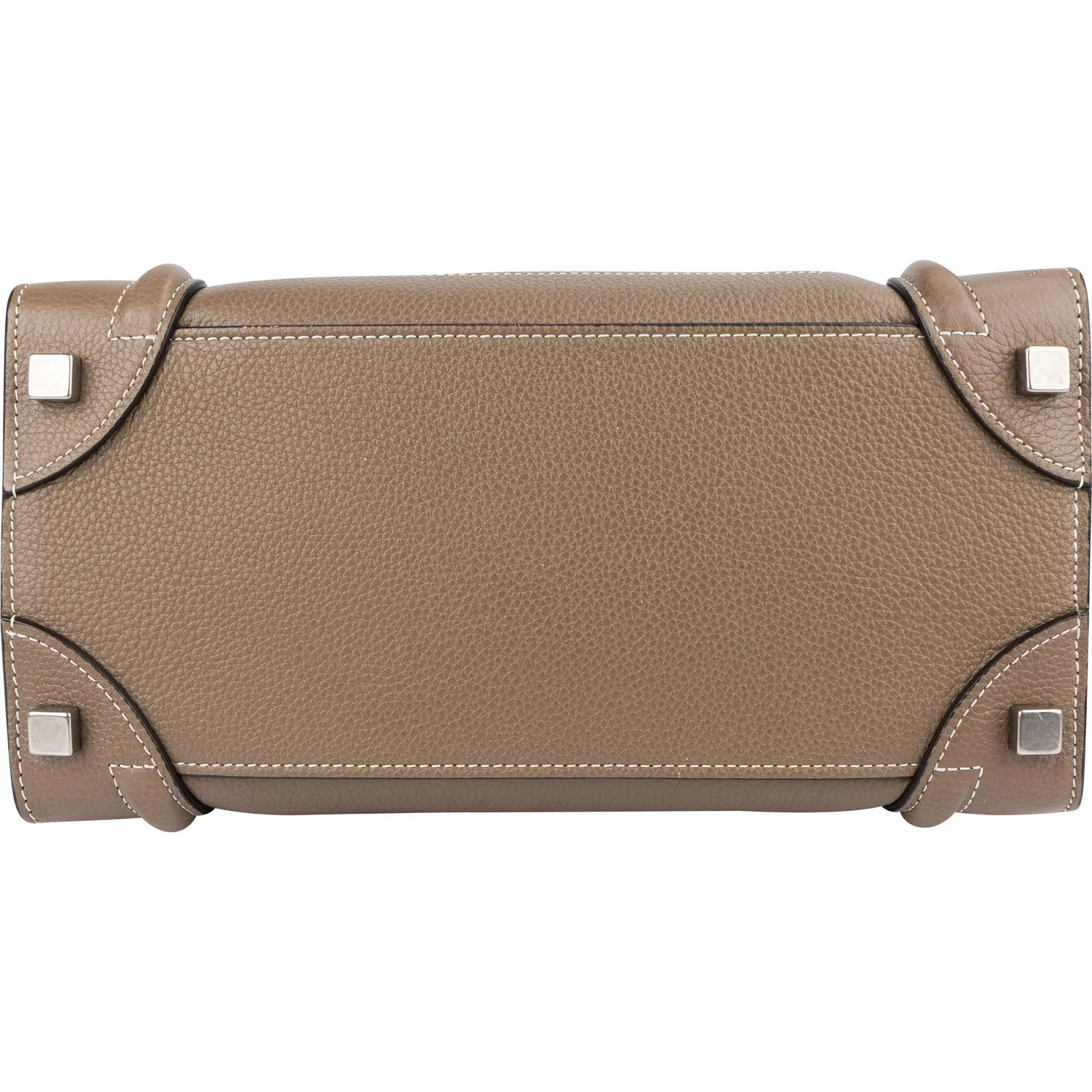 Céline Drummed Calfskin Luggage Handbag