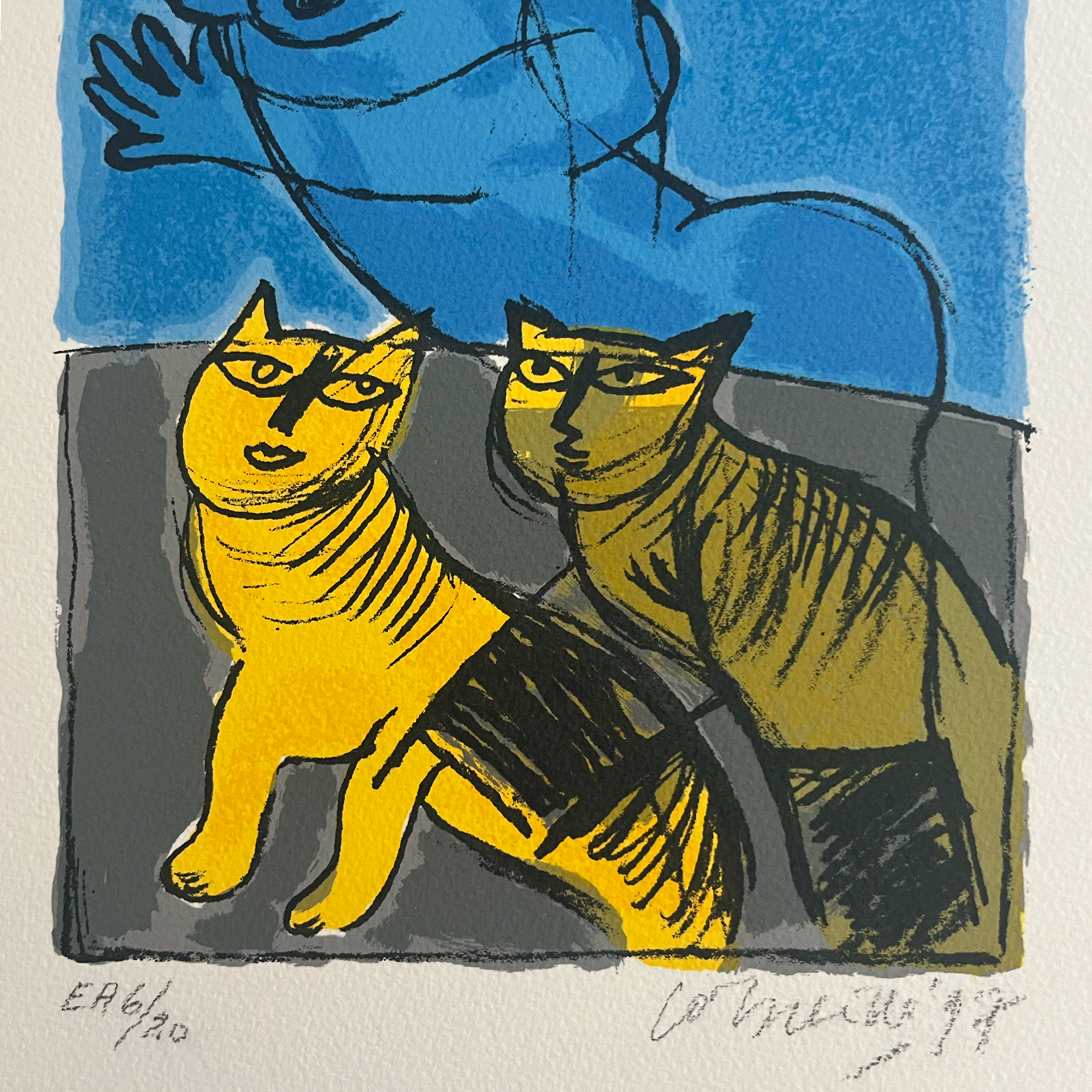 Corneille - Le dédoublement - Le Nu avec le chat - Lithografie