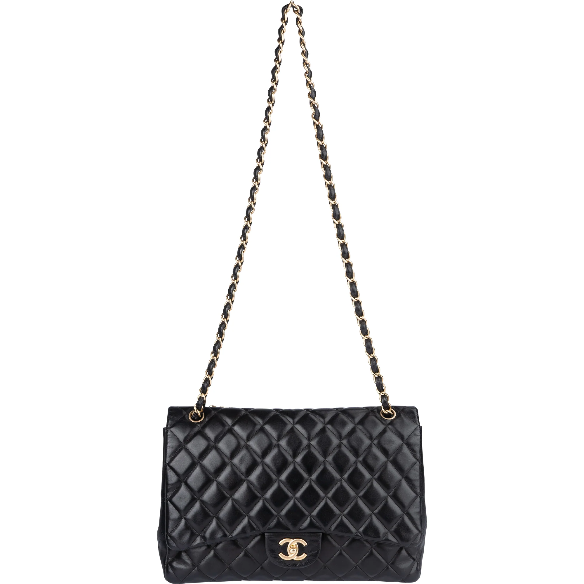Chanel Quilted Lambskin Maxi Single Flap Crossbody Bag