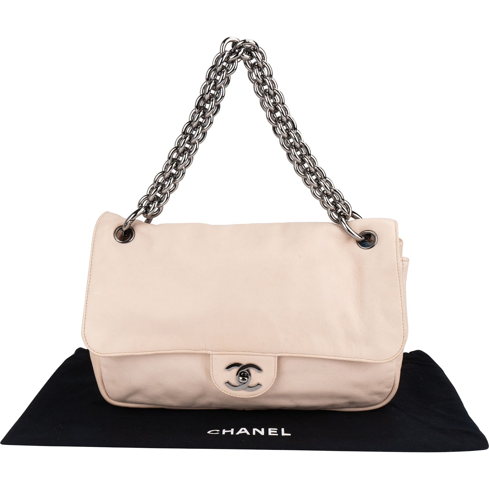 Chanel Leather Modern Chain Single Flap Shoulder Bag
