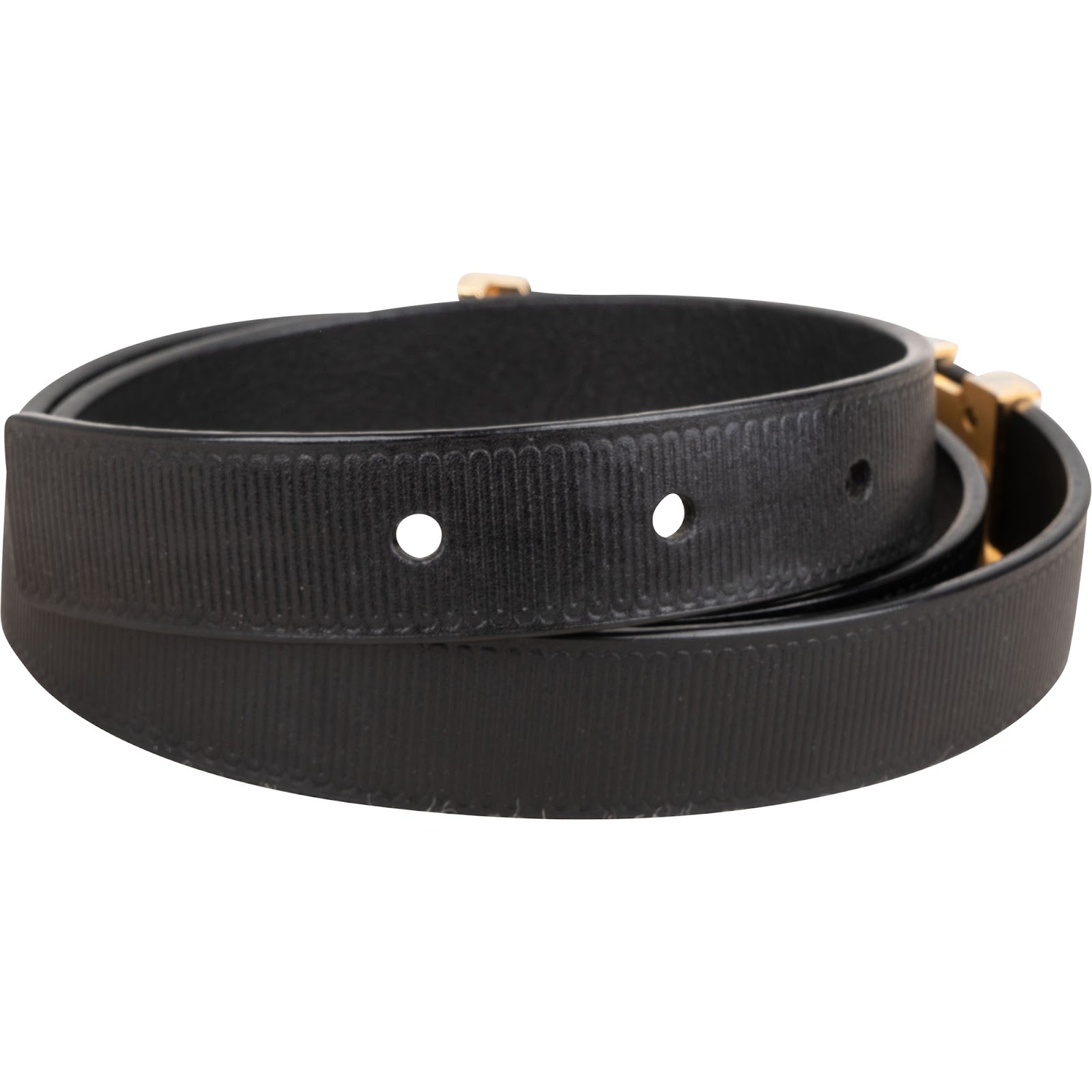 Louis Vuitton Noir Leather LV Pyramide Gürtel (75 / 30) M9575