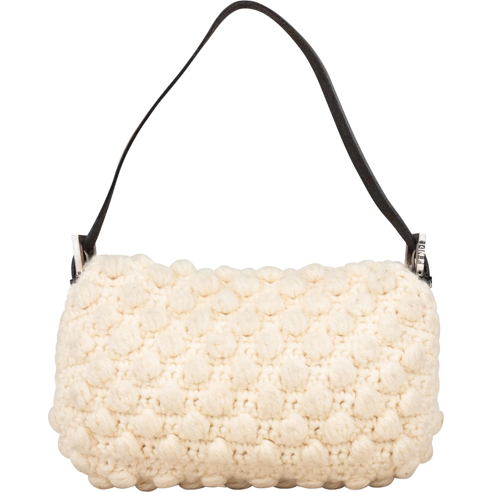 Fendi Wool Knit Baguette Shoulder Bag