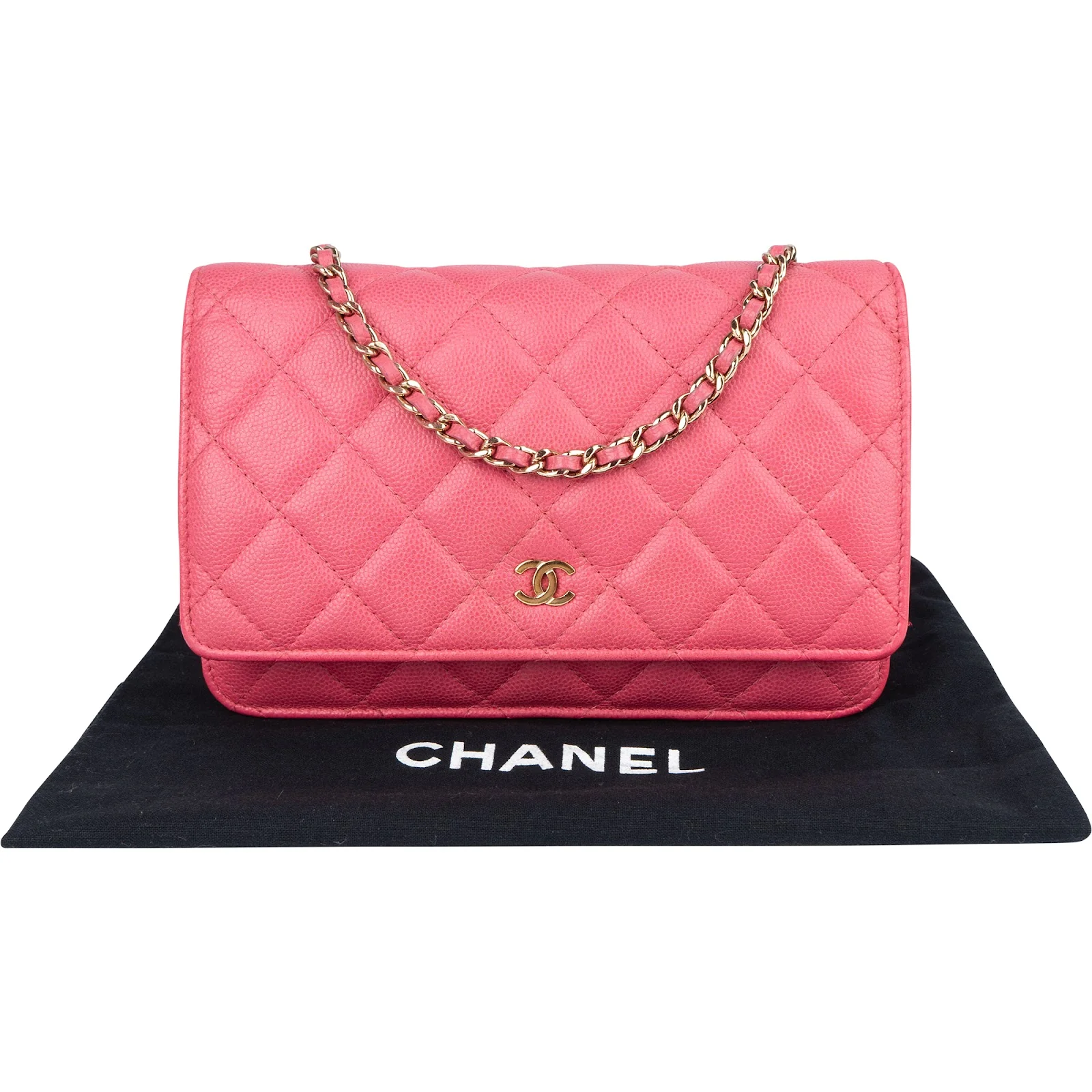 Chanel Quilted Caviar Leather Wallet On Chain Crossbody Bag