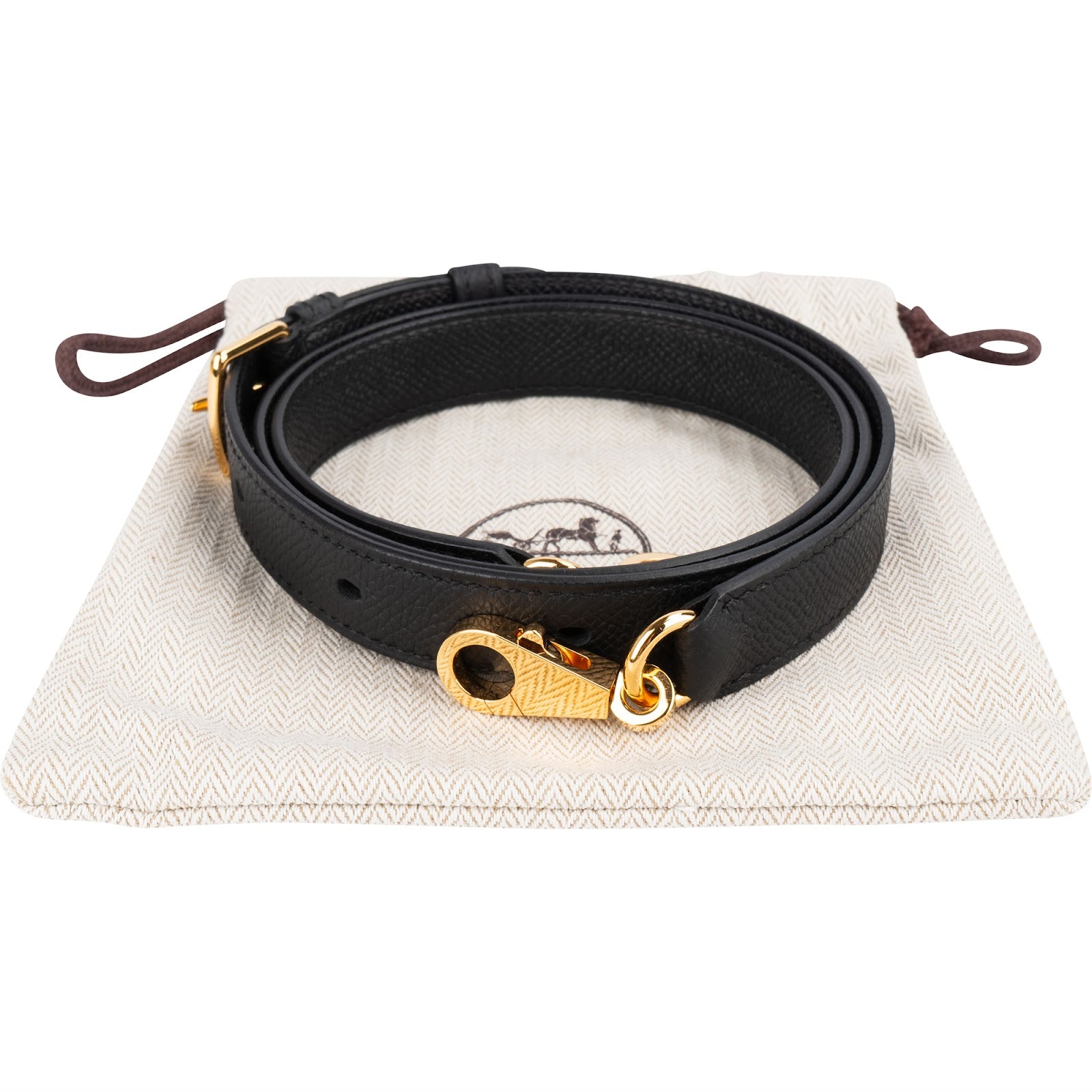 Hermès Veau Epsom Noir Leather 89 Bandouliere Strap