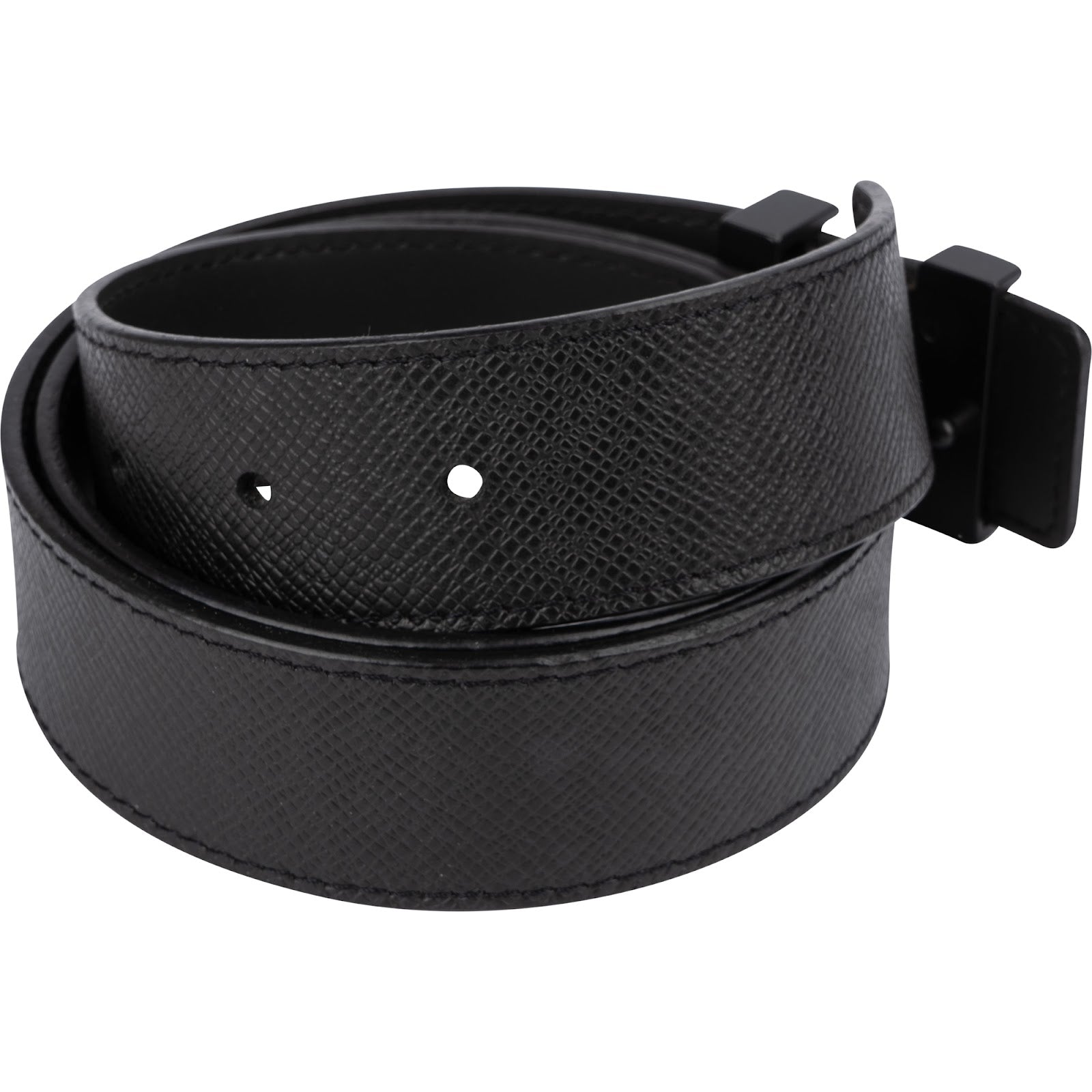 Louis Vuitton Black Taiga Leather LV Initiales Belt (85 / 34) M0001