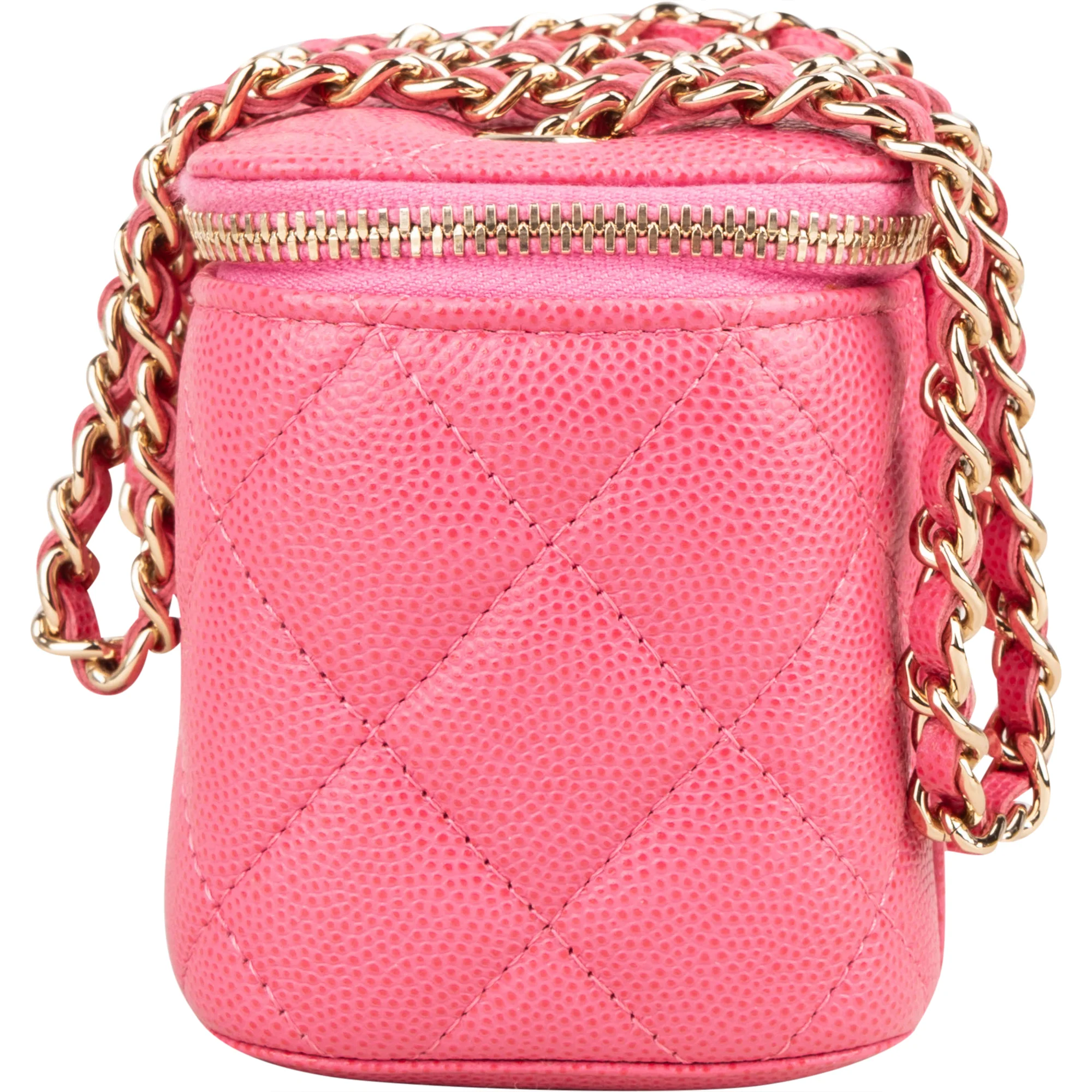Chanel Pink Caviar Leather Mini Vanity Crossbody Bag